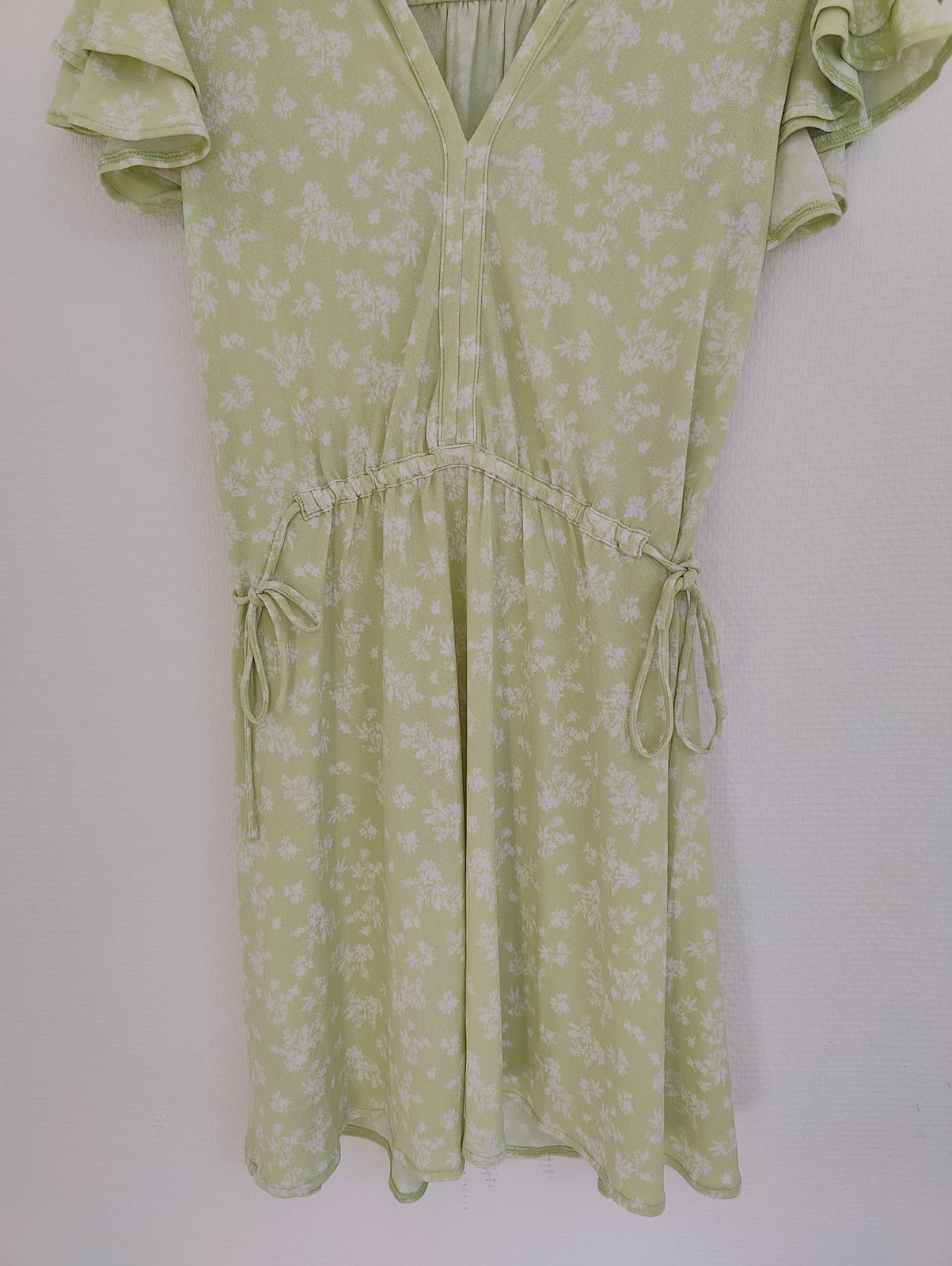 Robe vert pastel à fleurs blanches Mango – Taille XS — photo 3