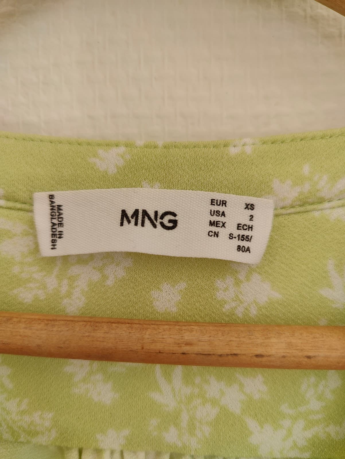 Robe vert pastel à fleurs blanches Mango – Taille XS — photo 4