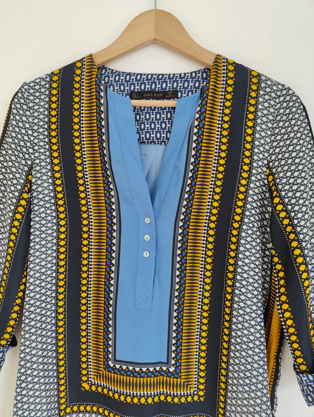Robe à imprimé géométrique bleu Zara – Taille S — photo 2