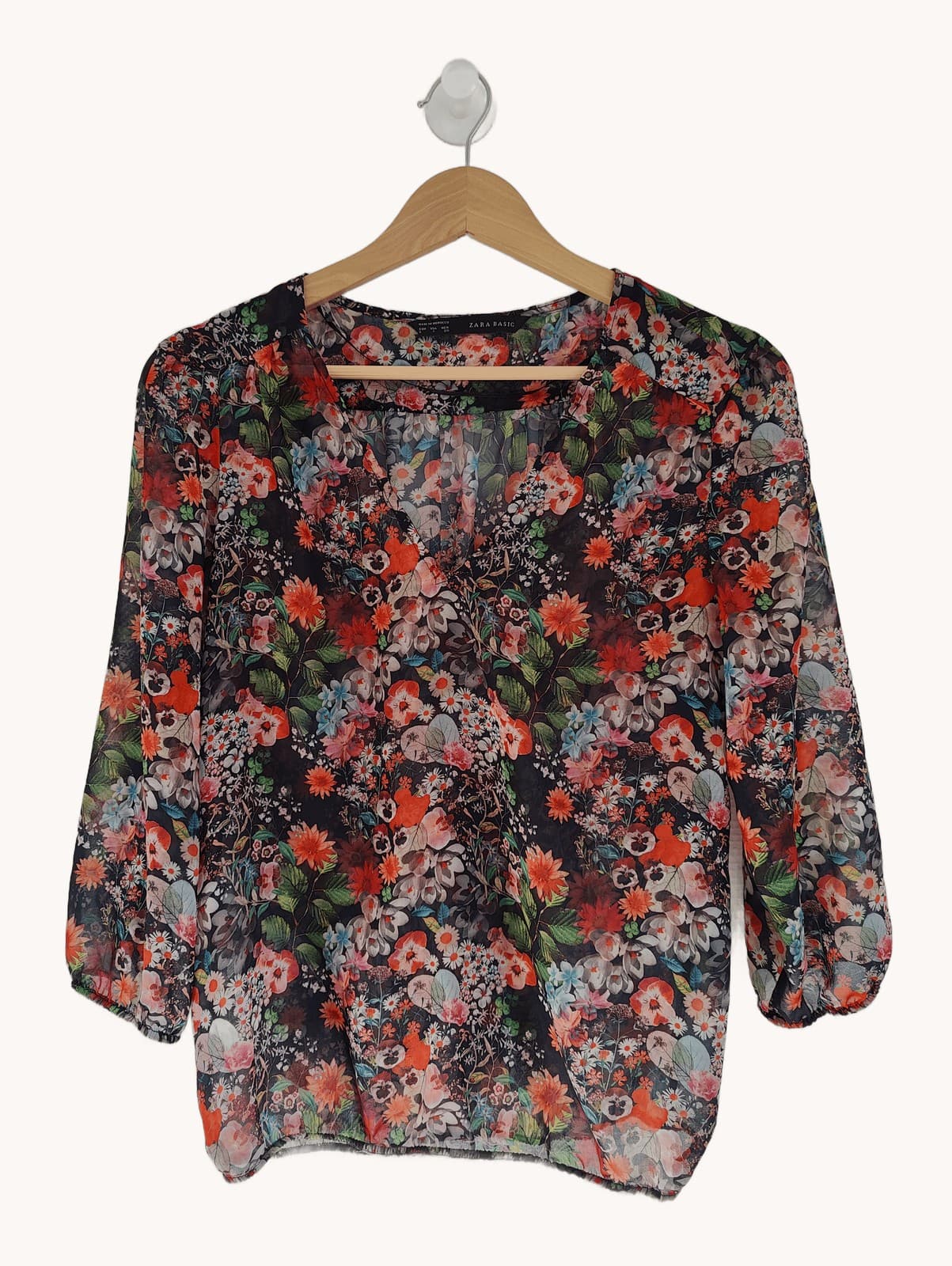 Blouse fluide à imprimé floral Zara – Taille S
