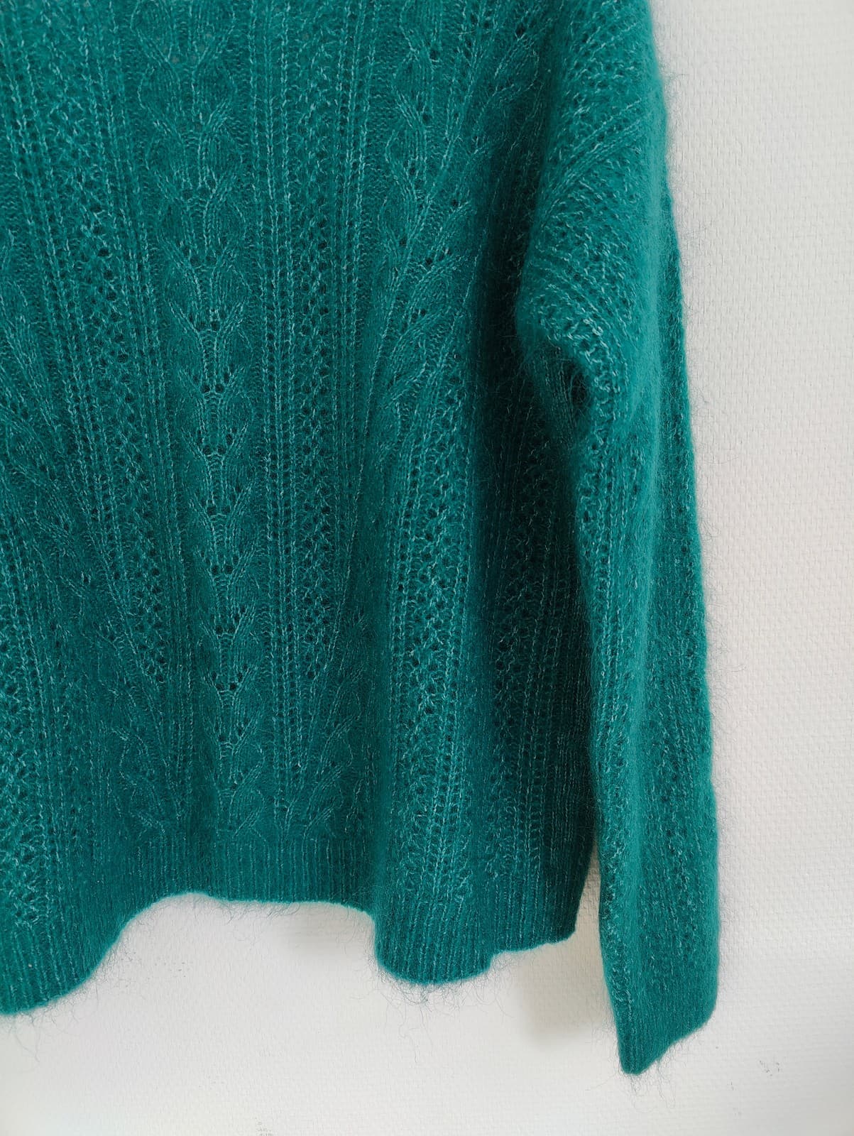 Pull ajouré vert émeraude Sézane – Taille XL — photo 3