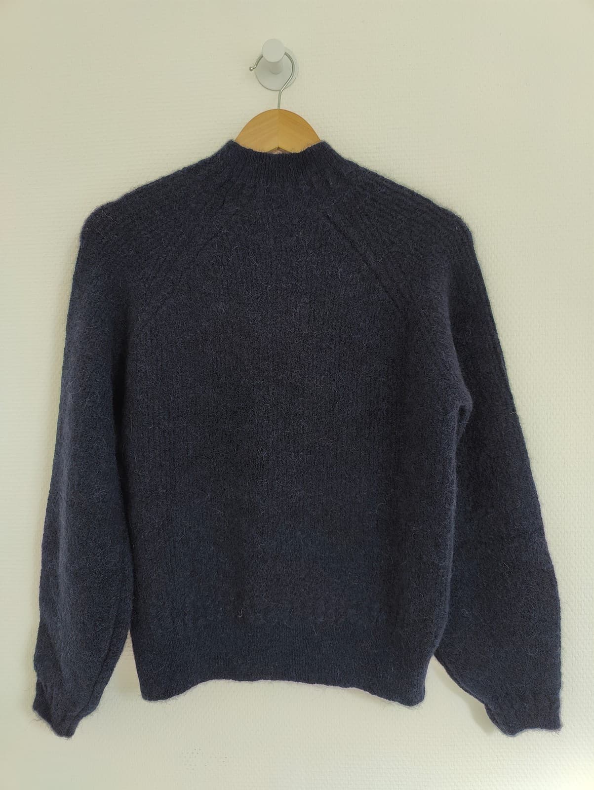 Pull col montant en alpaga bleu marine Sézane – Taille XXS — photo 4