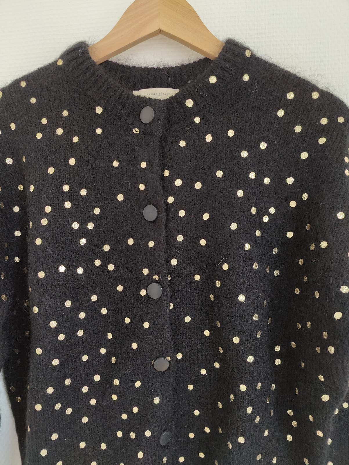 Gilet Sézane noir à pois dorés – Taille XS — photo 2