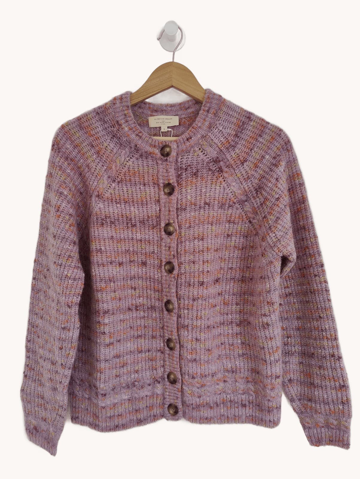 Cardigan in maglia lilla mélange Sézane – Taglia S