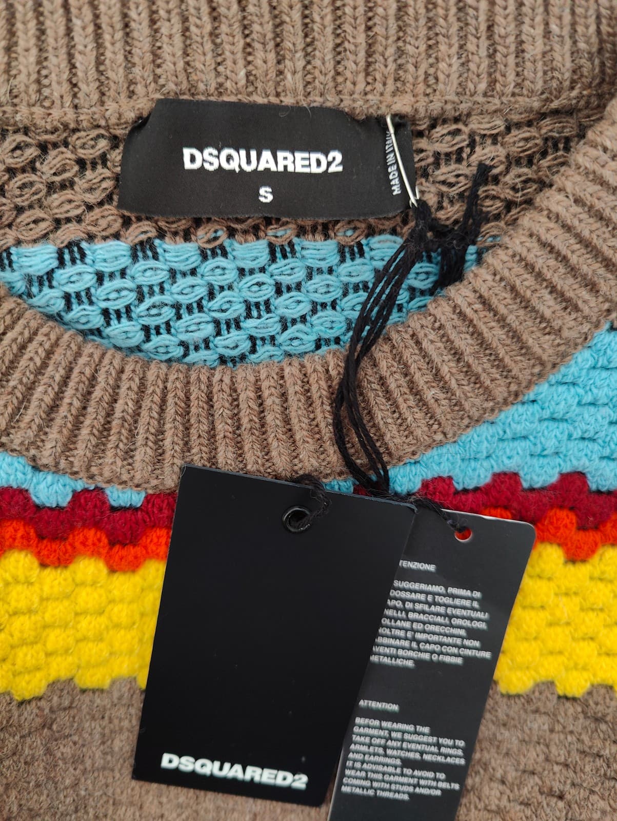 Pull Dsquared2 multicolore en maille texturée – Taille S — photo 5