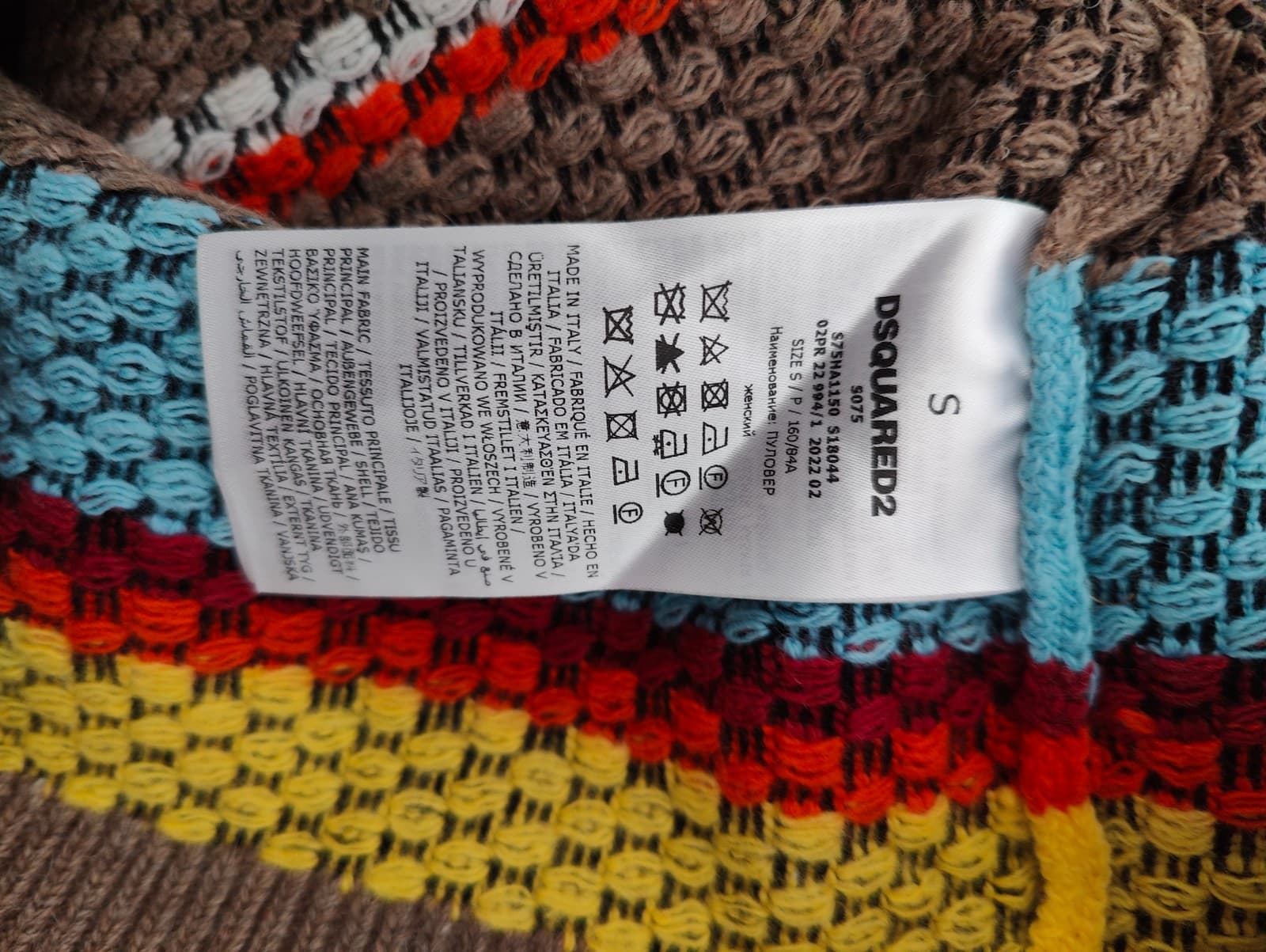 Pull Dsquared2 multicolore en maille texturée – Taille S — photo 6