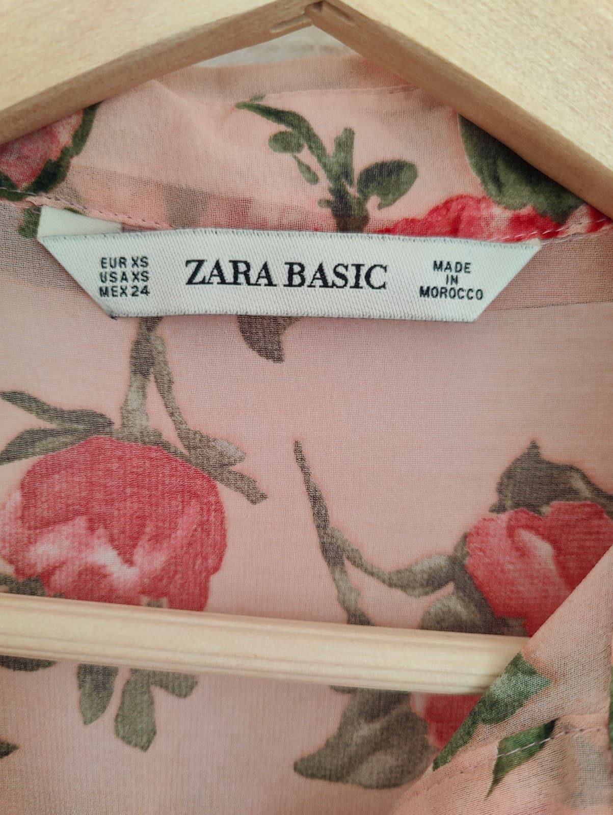 Chemise rose poudré à imprimé floral rouge Zara – Taille XS — photo 4