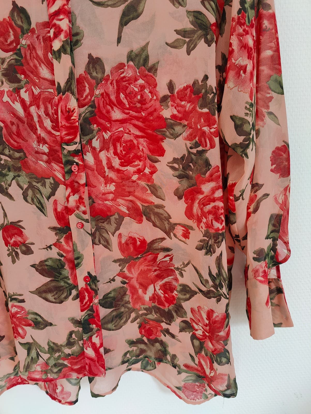 Chemise rose poudré à imprimé floral rouge Zara – Taille XS — photo 5
