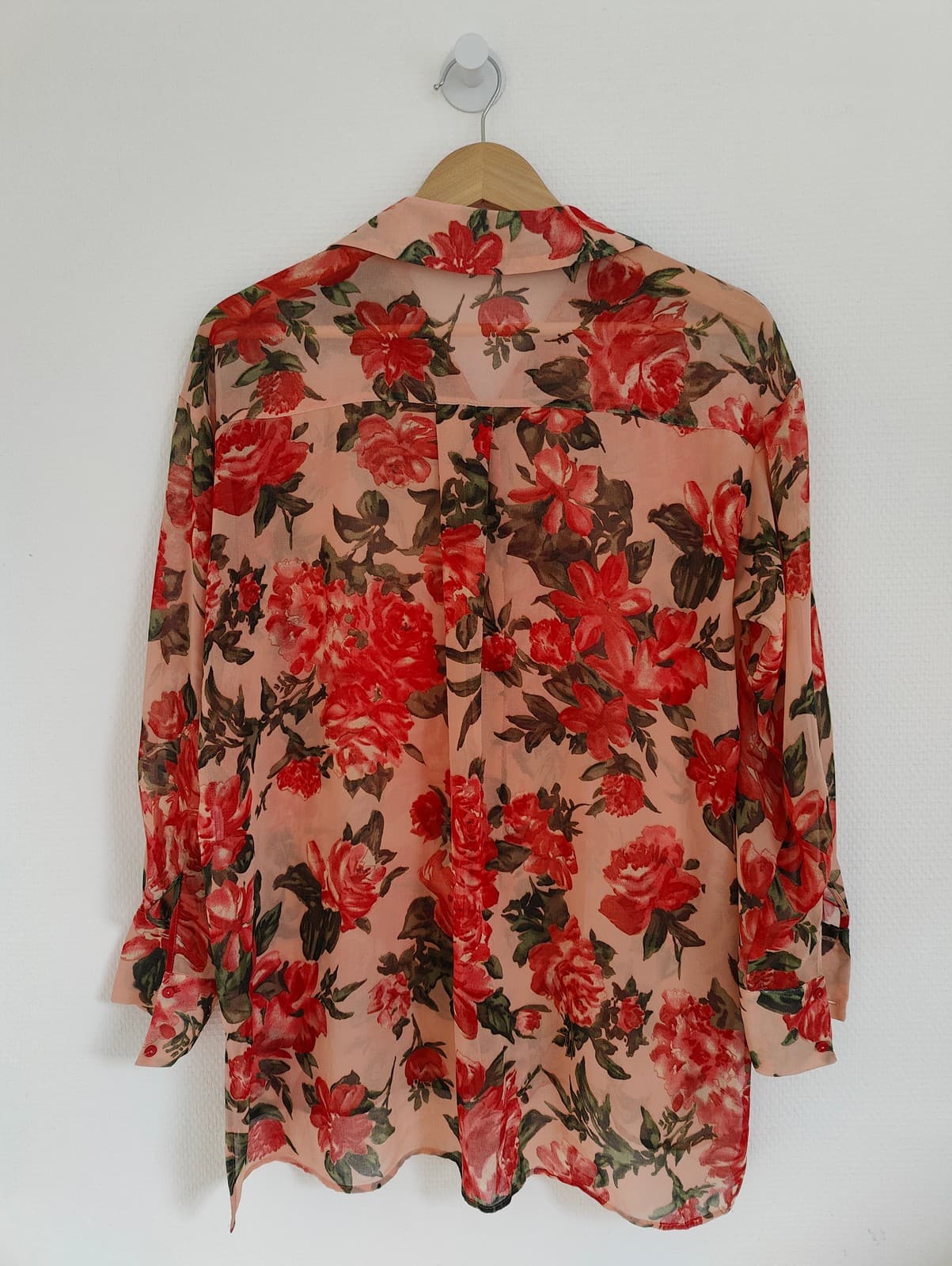 Chemise rose poudré à imprimé floral rouge Zara – Taille XS — photo 6