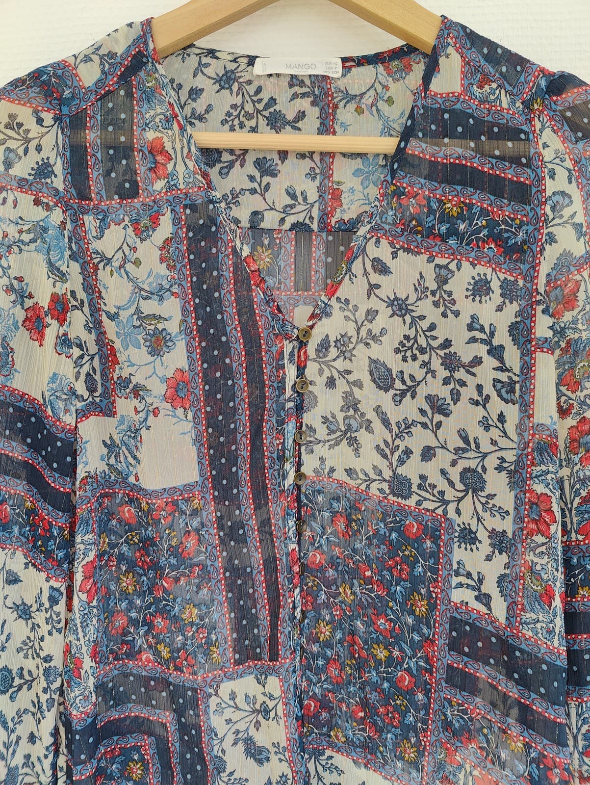 Blouse imprimé patchwork Mango – Taille XS — photo 3