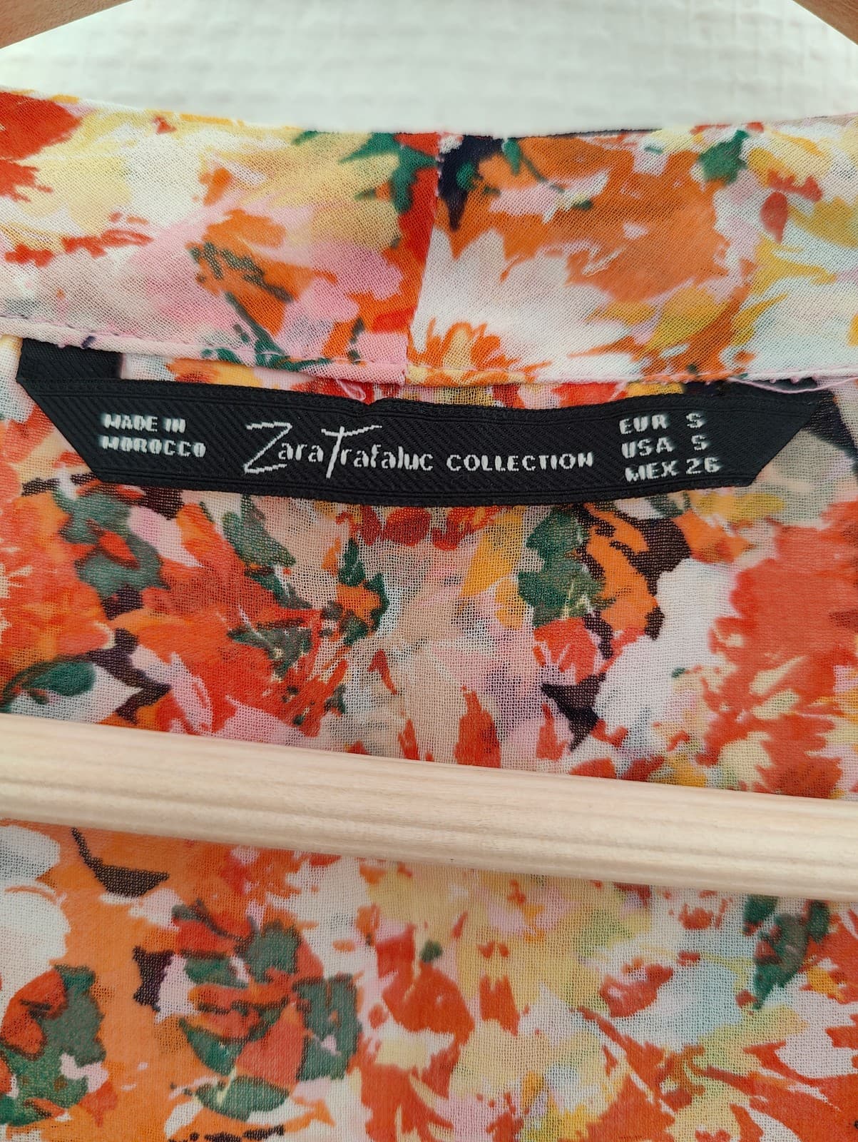 Blouse fleurie multicolore à col noué Zara  – Taille S — photo 4