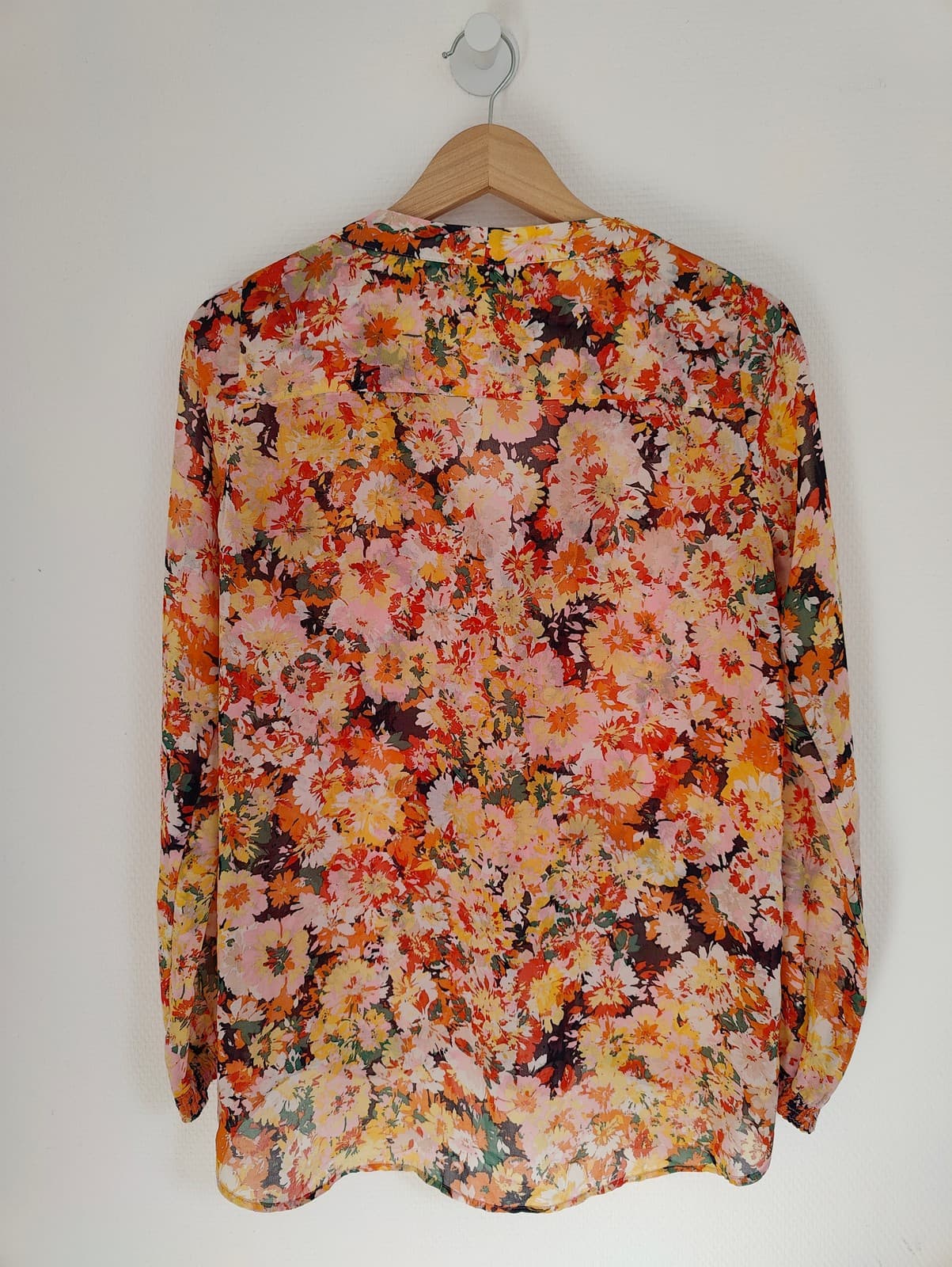 Blouse fleurie multicolore à col noué Zara  – Taille S — photo 5