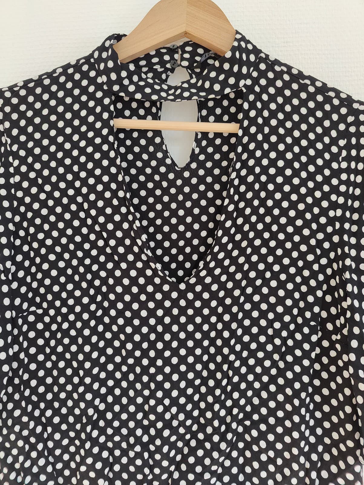 Blouse à pois noir et blanc Zara – Taille S — photo 3