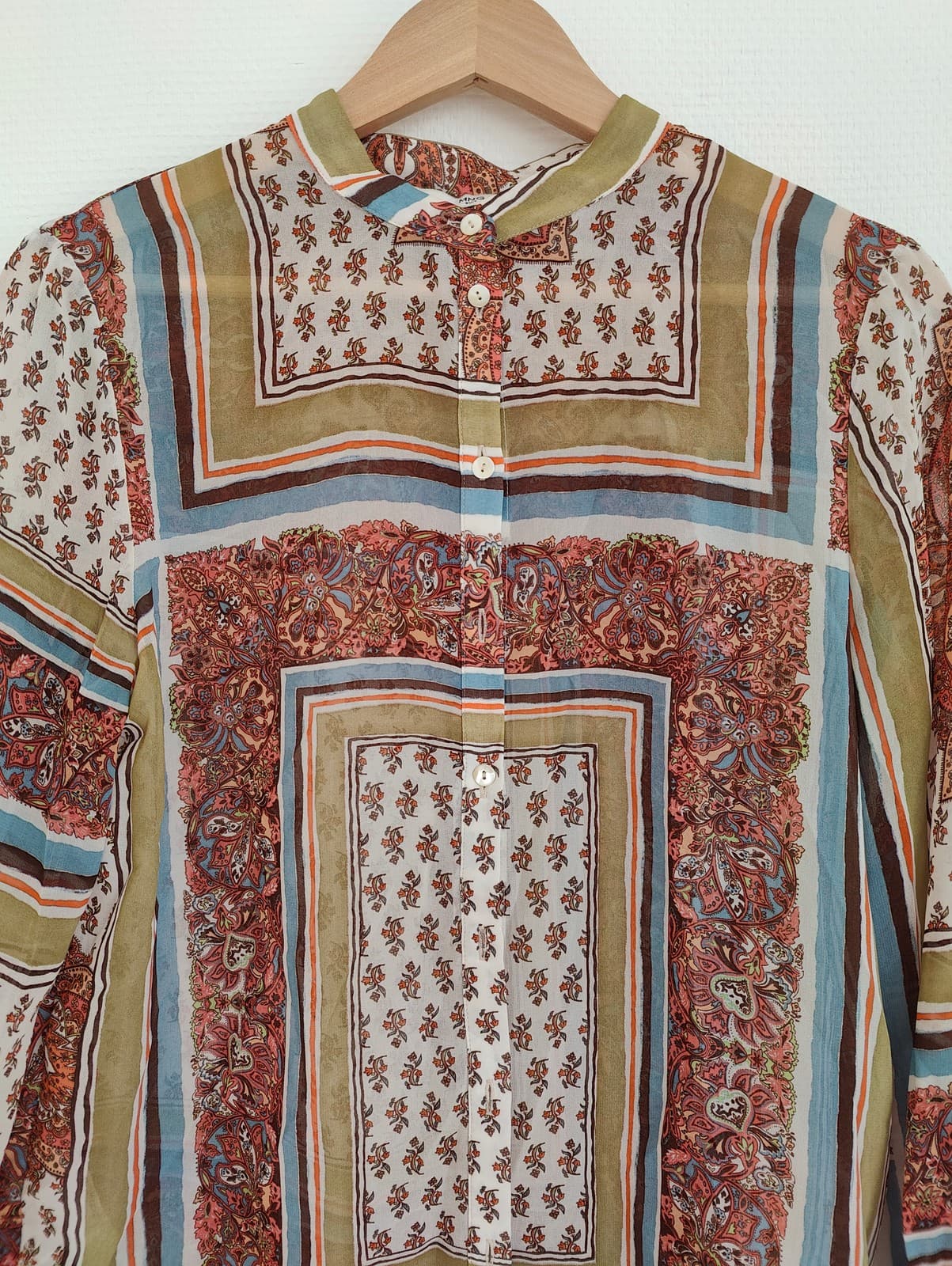 Chemise à imprimé foulard patchwork Mango – Taille S — photo 3