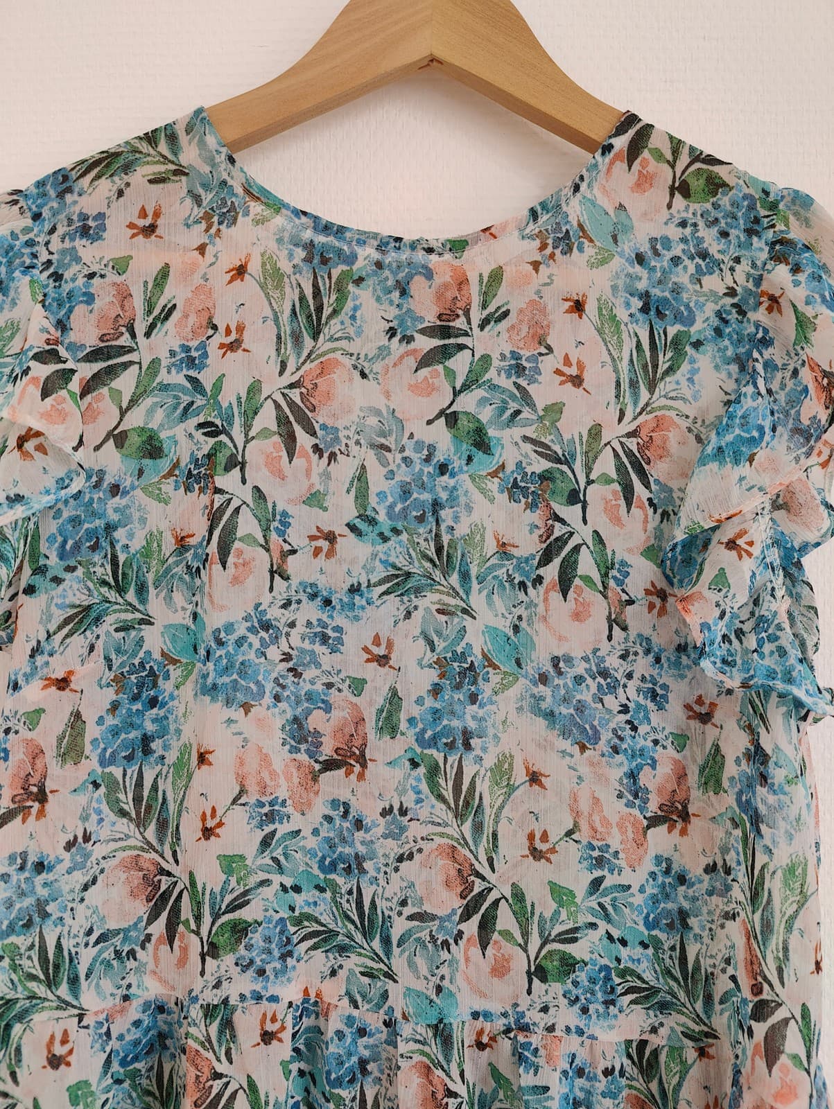 Top fleuri à volants et col rond Mango – Taille M — photo 3