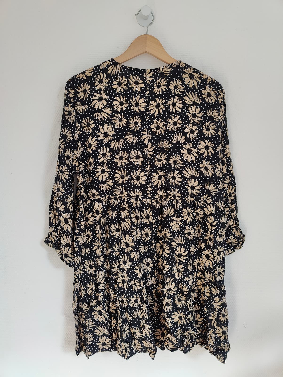 Robe à marguerites noir et beige Zara – Taille XL — photo 6