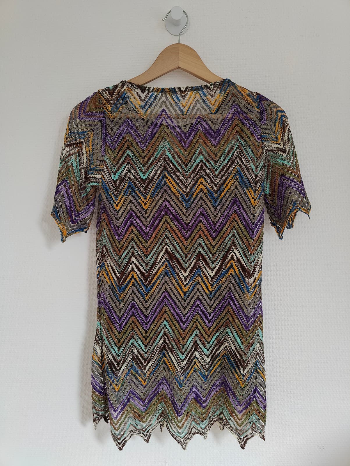 Top maille ajourée chevrons multicolores Takezo – Taille S — photo 4