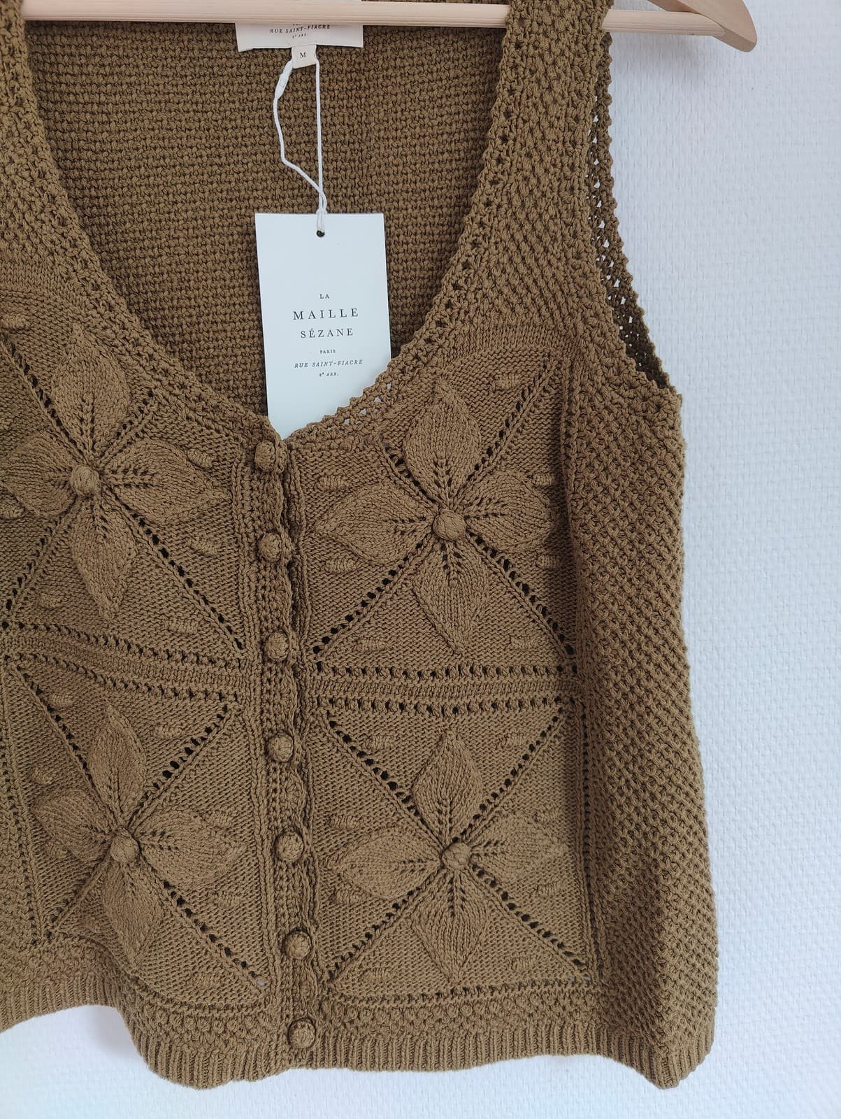 Top en maille boutonné Sézane – Taille M  — photo 3
