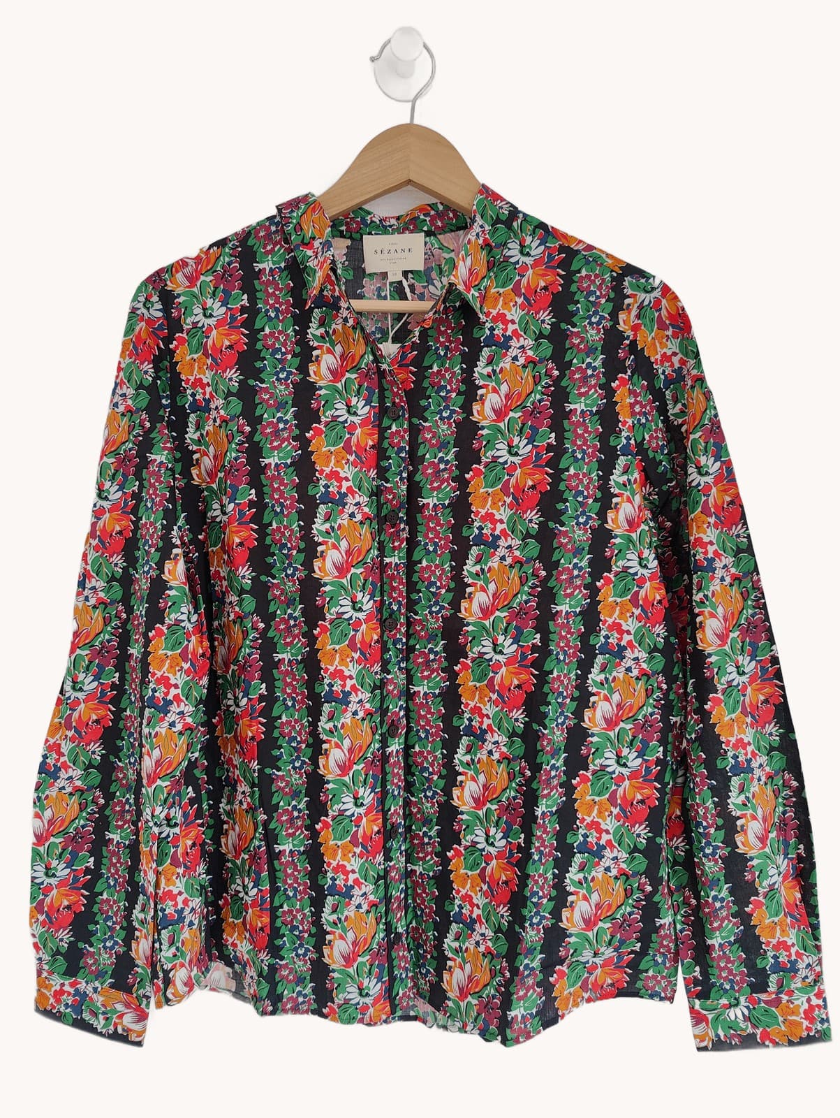 Chemise fleurie rayée multicolore Sézane – Taille M — photo 2