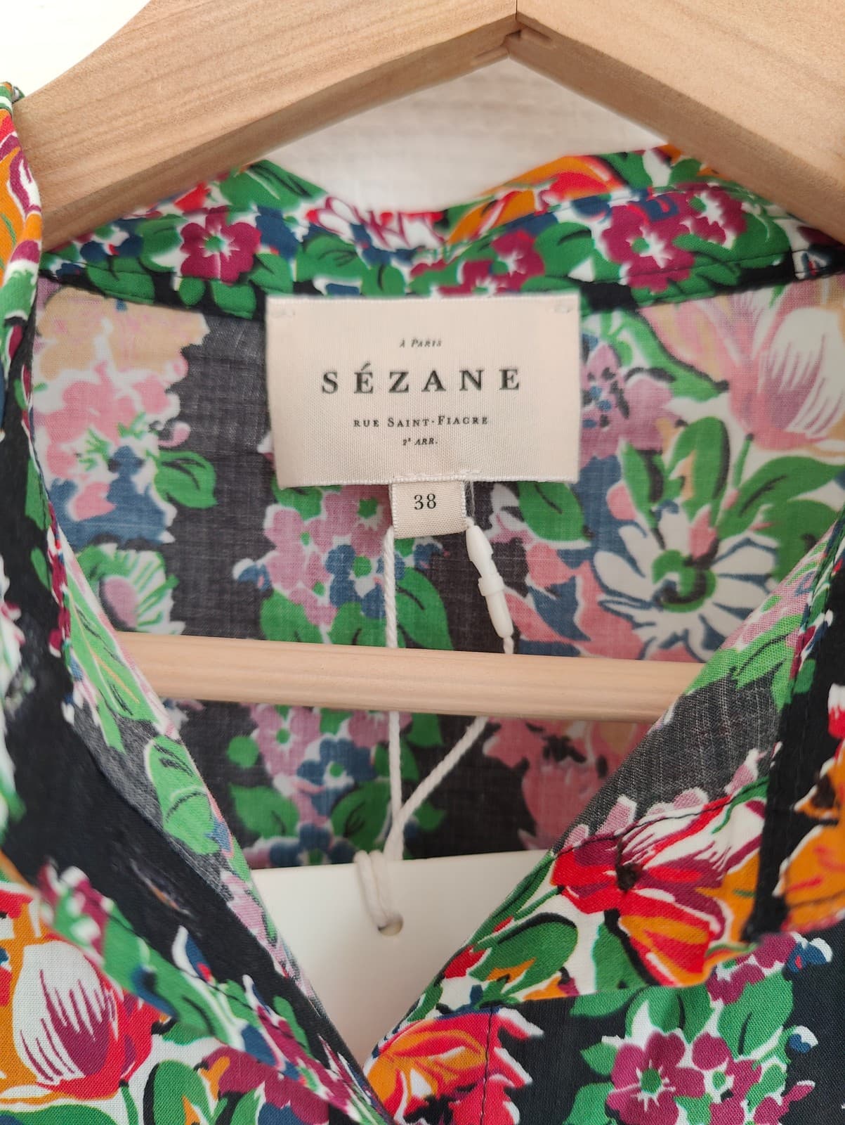Chemise fleurie rayée multicolore Sézane – Taille M — photo 4