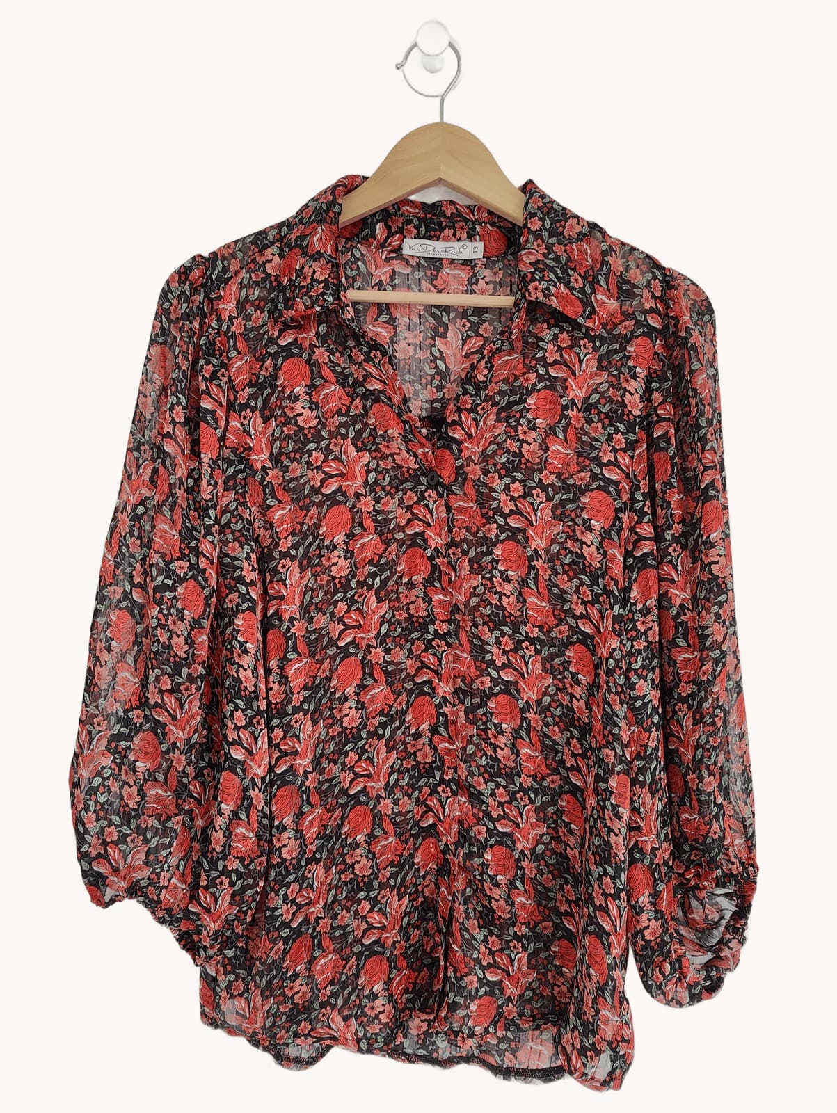 Blouse fleurie terracotta Van Der Rock – Taille 3 — photo 2
