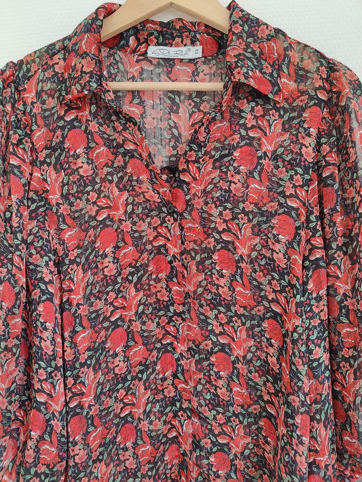 Blouse fleurie terracotta Van Der Rock – Taille 3 — photo 3