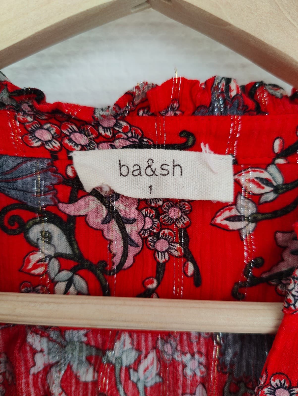 Blouse fluide à fleurs rouge Ba&sh – Taille 1 — photo 3
