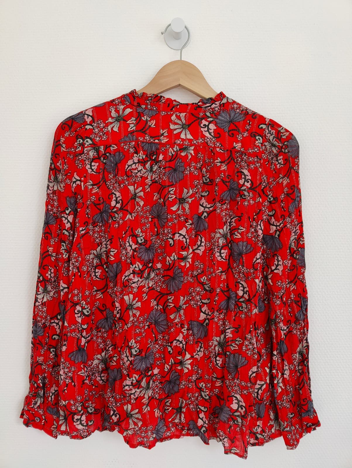 Blouse fluide à fleurs rouge Ba&sh – Taille 1 — photo 4