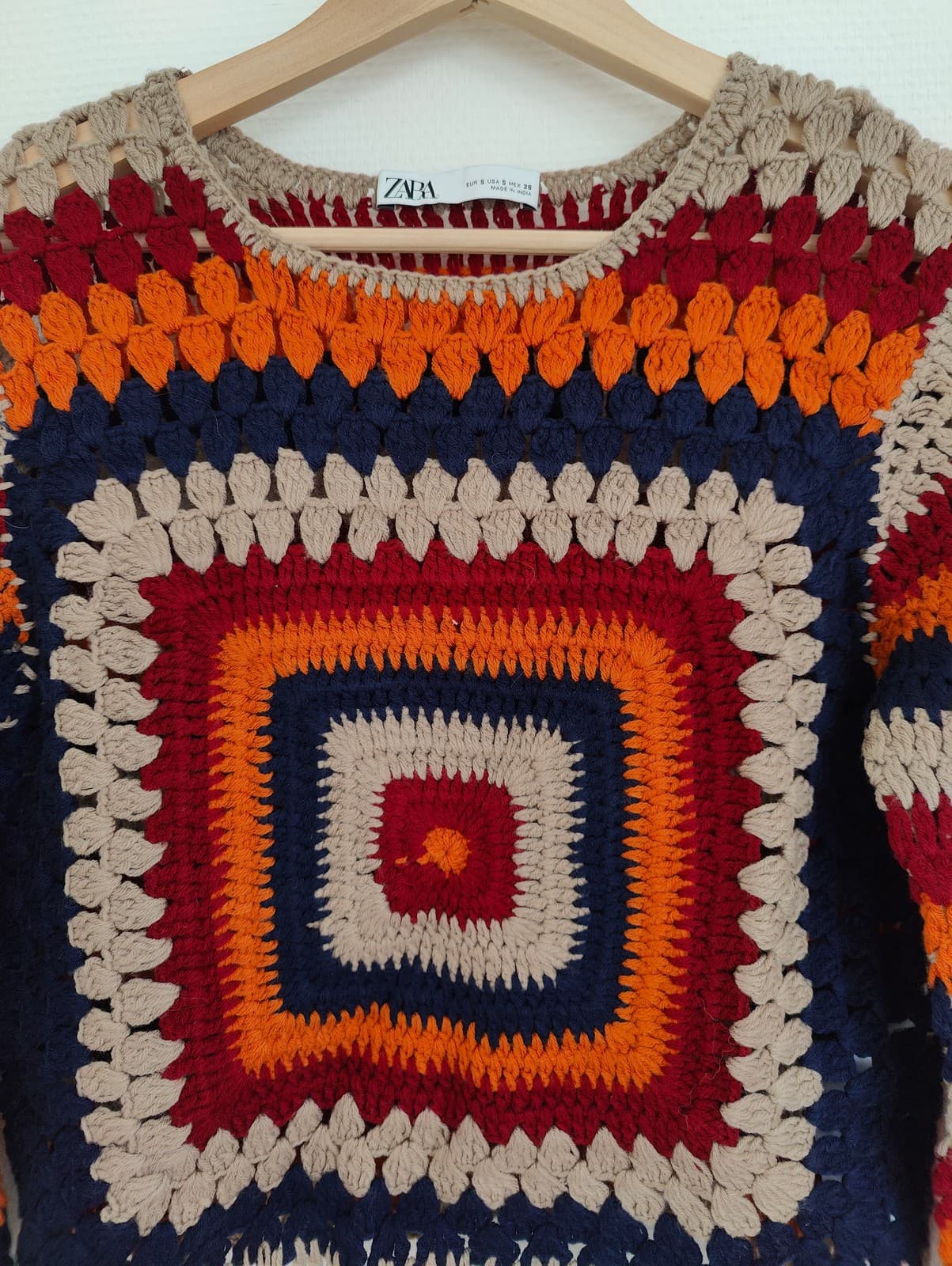 Pull Zara en maille crochet multicolore – Taille S — photo 2