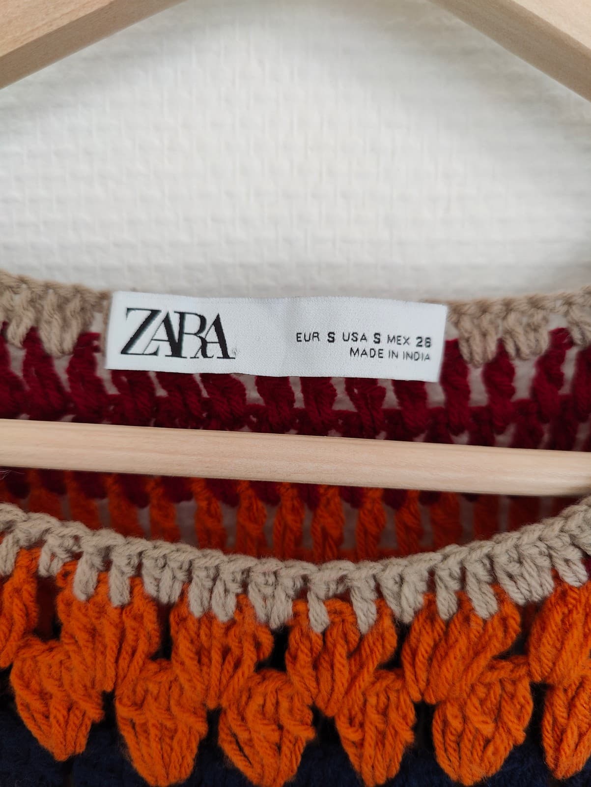 Pull Zara en maille crochet multicolore – Taille S — photo 4