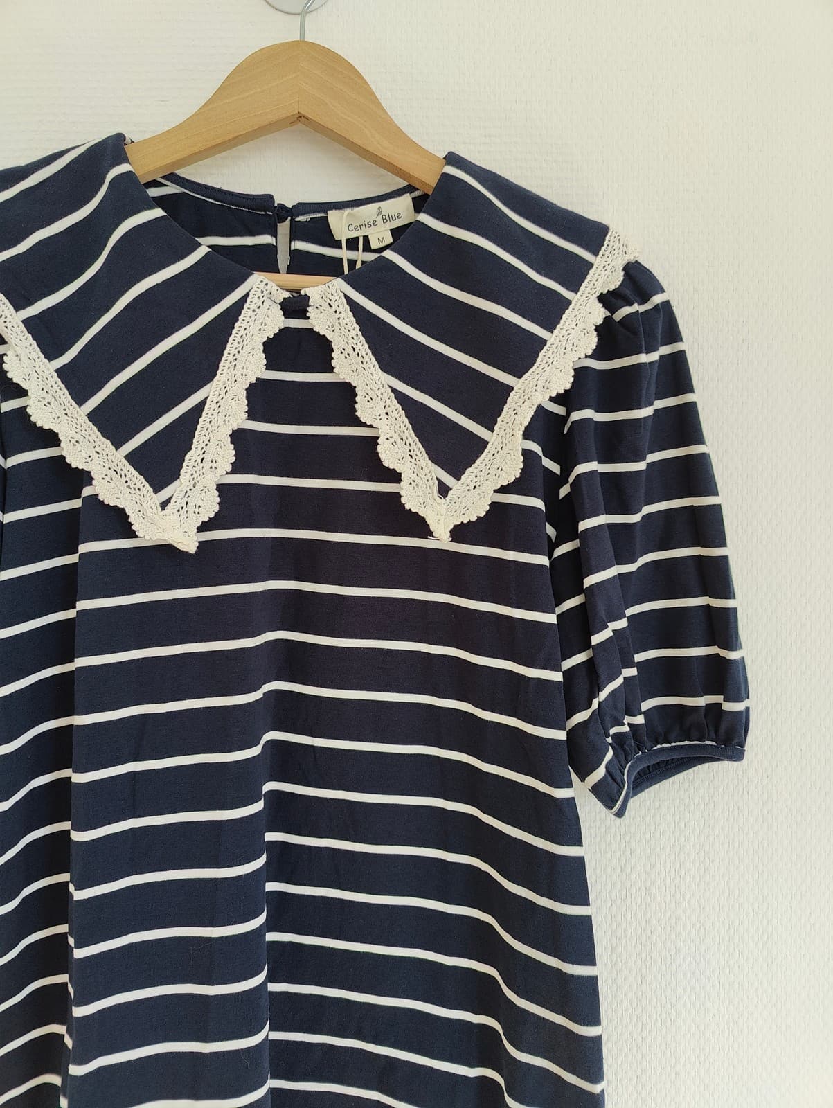Top marinière Cerise Blue à col Claudine – Taille M — photo 3