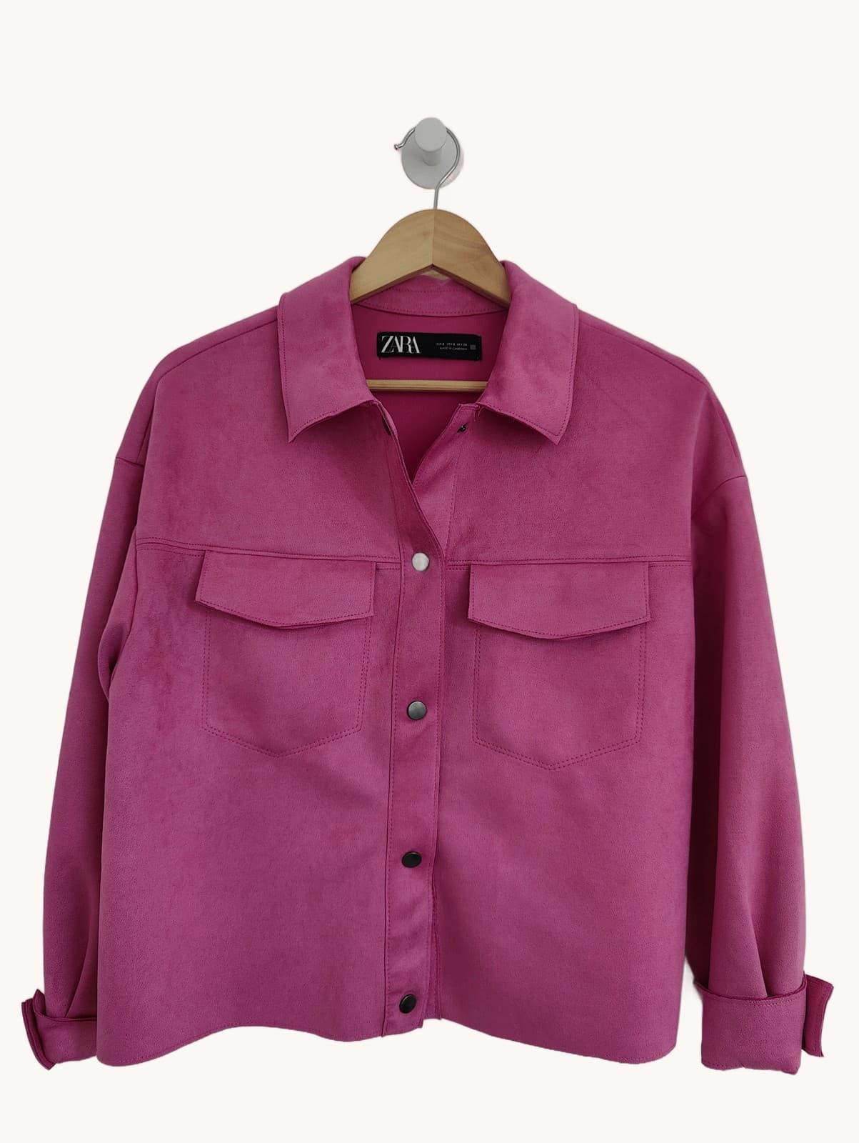 Surchemise rose en suédine Zara – Taille S