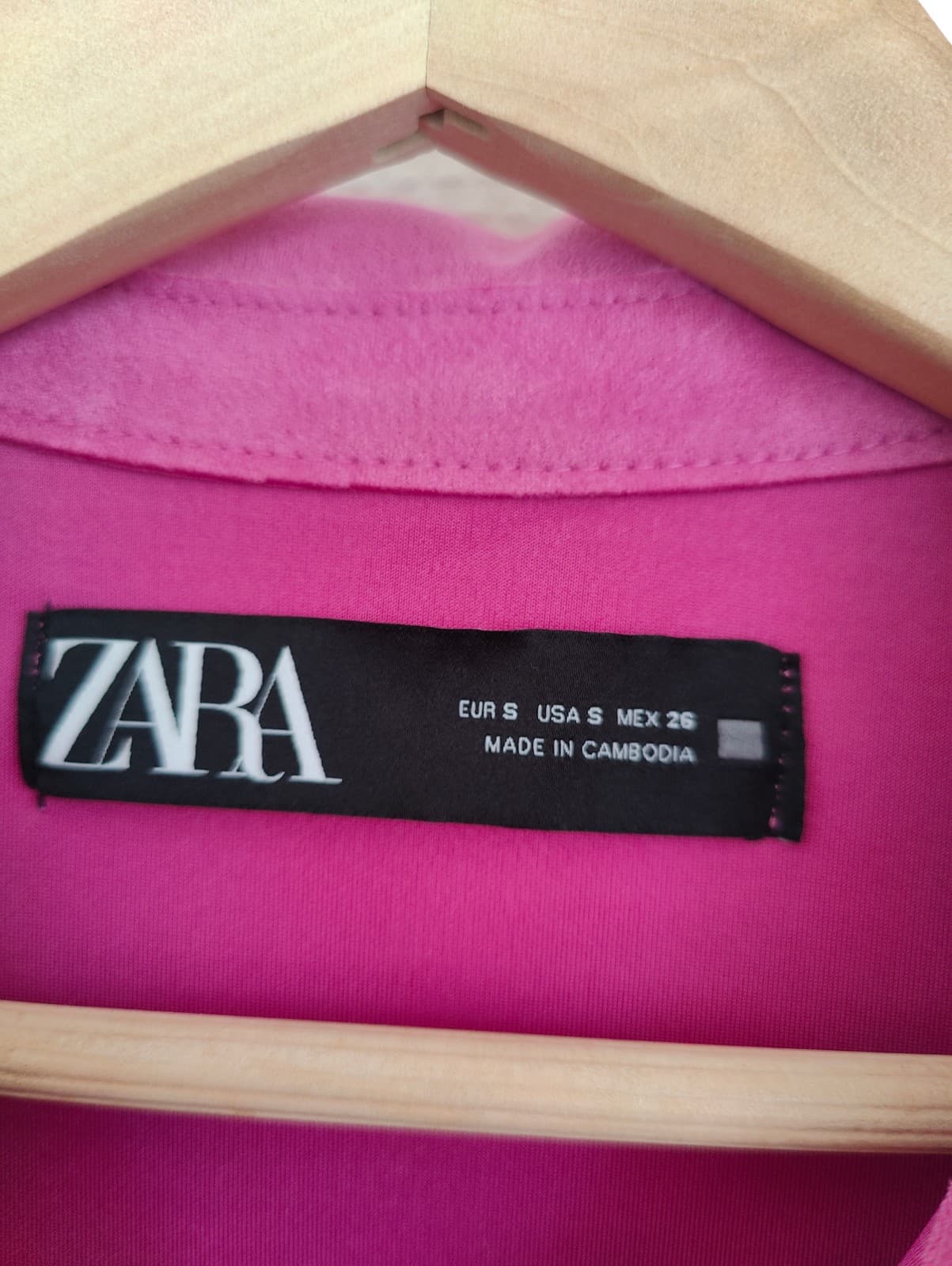Surchemise rose en suédine Zara – Taille S — photo 4