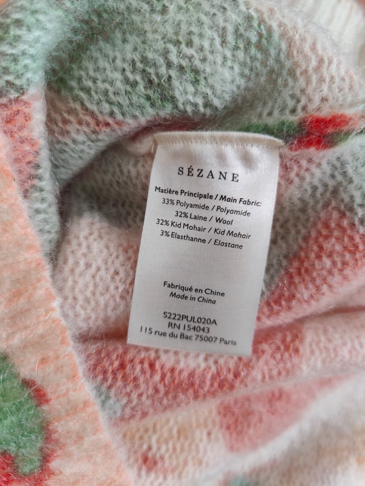 Pull en mohair à motif Sézane – Taille XS — photo 6