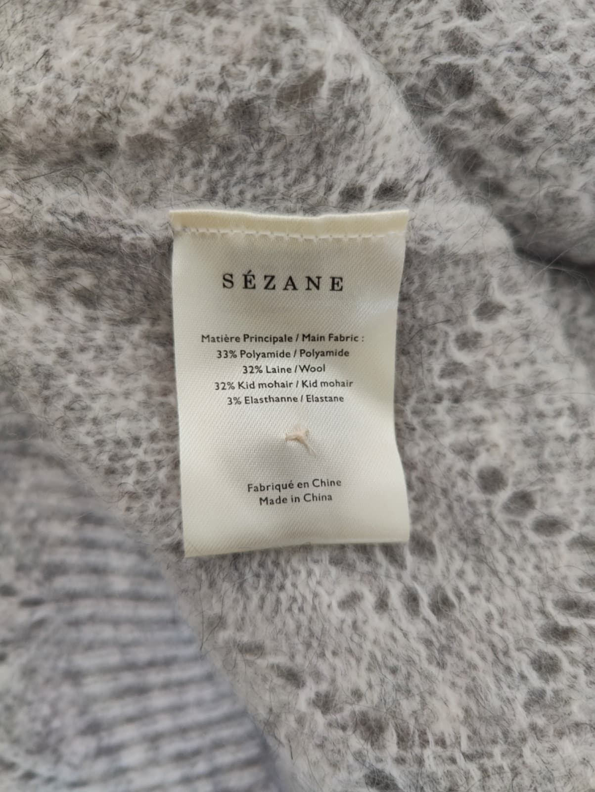 Gilet Sézane en maille ajourée gris chiné – Taille L — photo 5