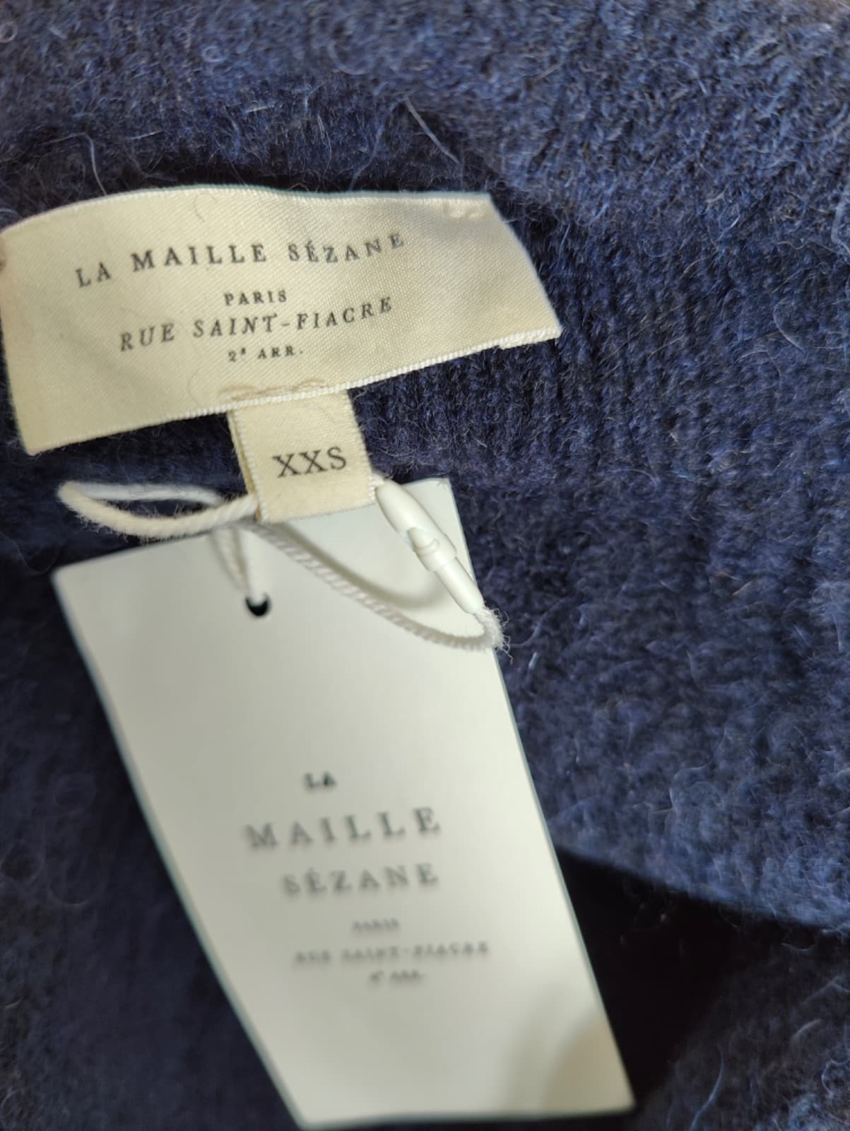 Pull col montant en alpaga bleu marine Sézane – Taille XXS — photo 5