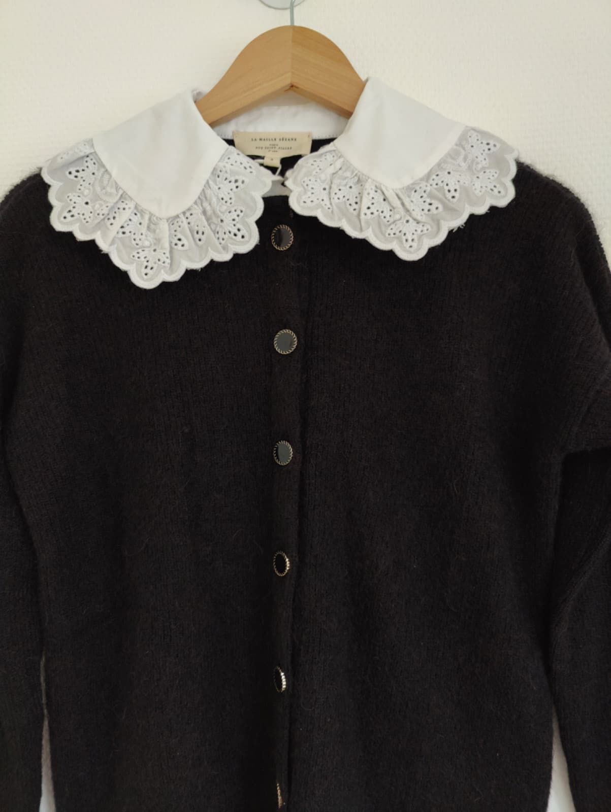 Gilet Sézane noir à col Claudine – Taille S — photo 2