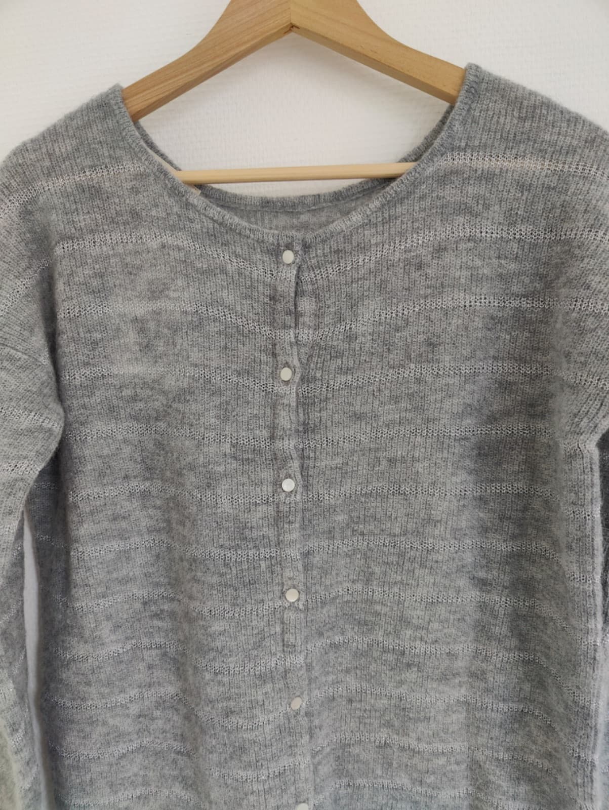 Gilet Gaspard Sézane gris chiné à fils lurex – Taille M — photo 2