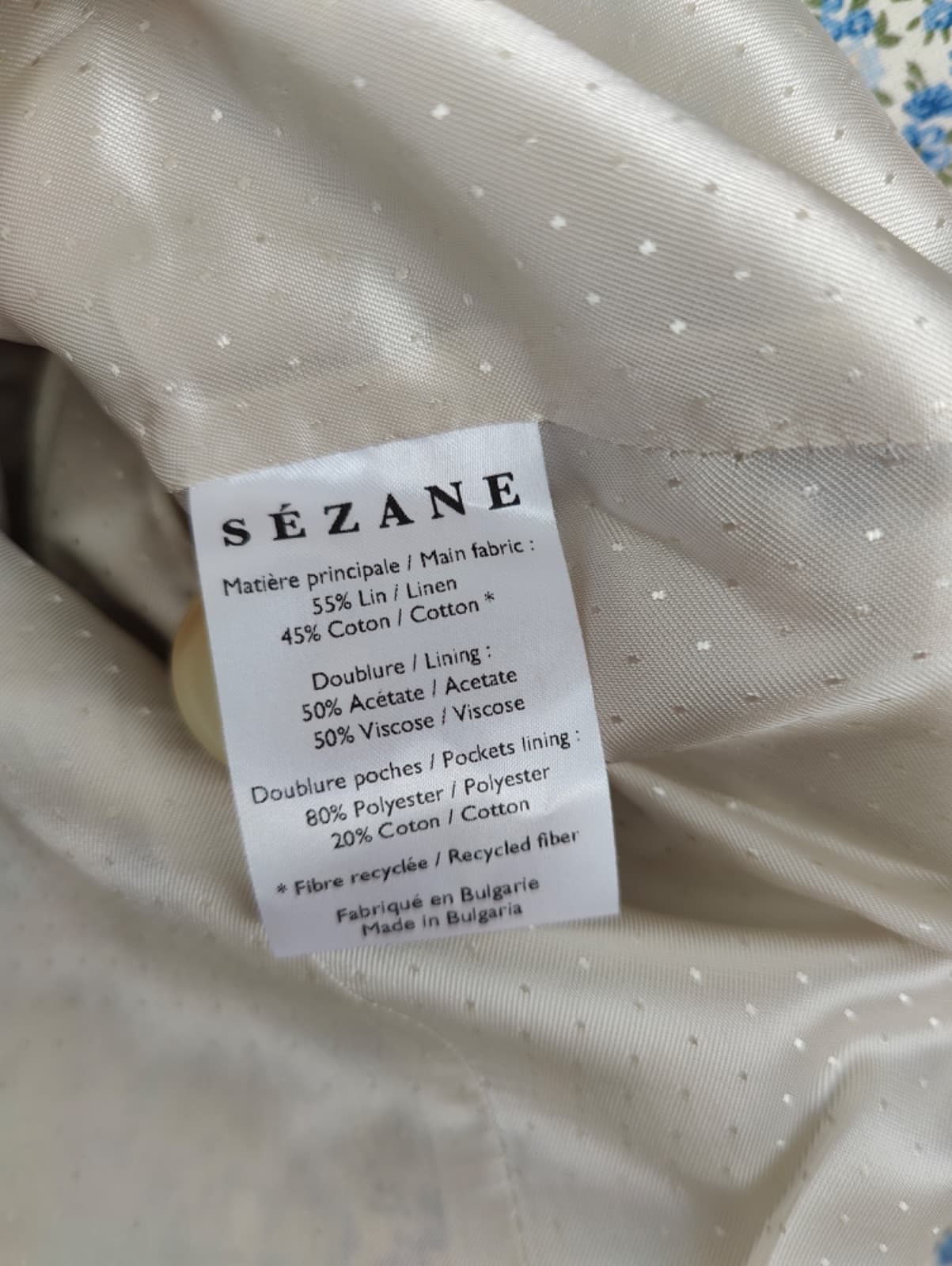 Blazer croisé fleuri bleu et blanc Sézane – Taille XS  — photo 6