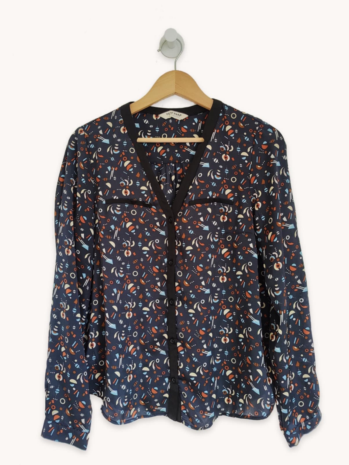 Blouse Naf Naf imprimé graphique multicolore – Taille S