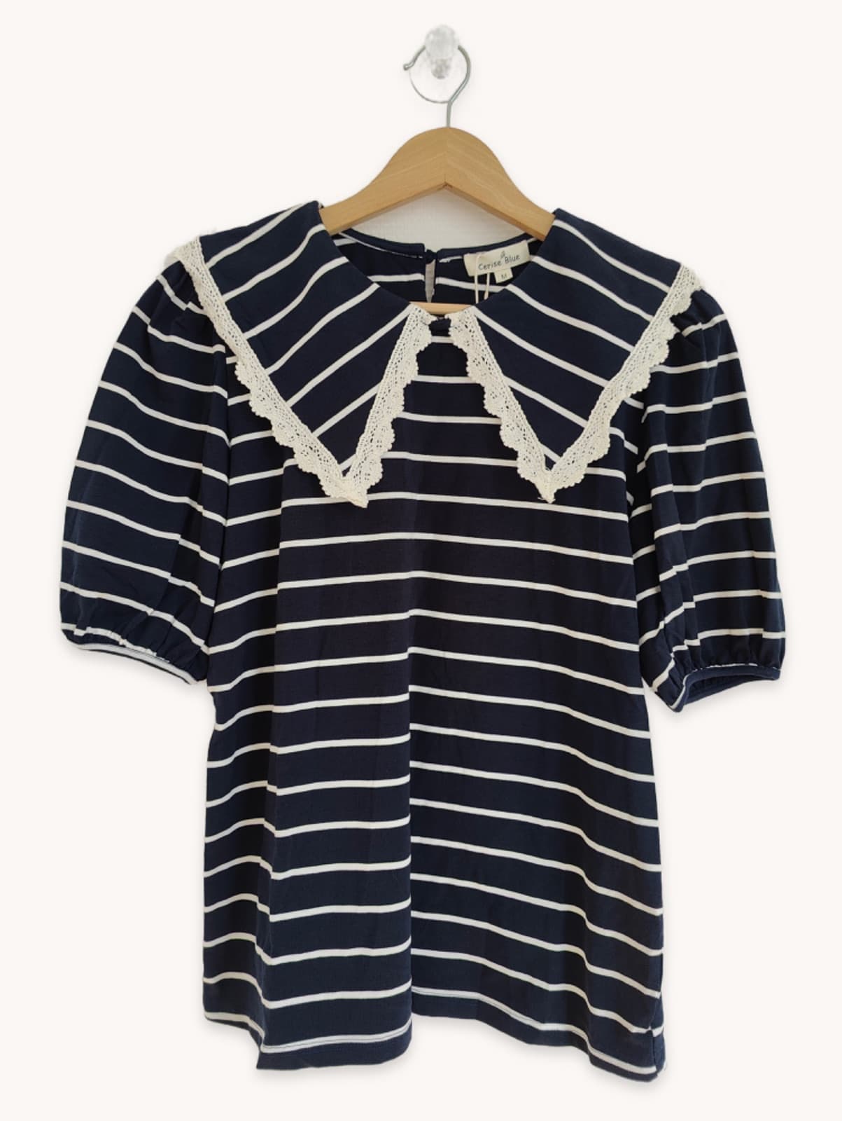 Top marinière Cerise Blue à col Claudine – Taille M — photo 2