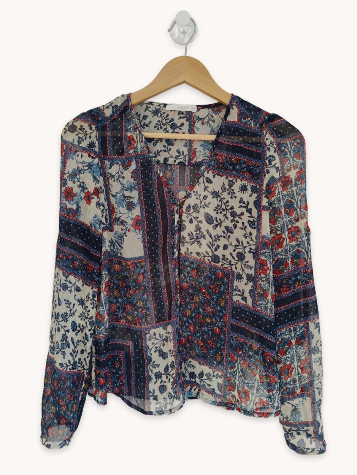 Blouse imprimé patchwork Mango – Taille XS — photo 2