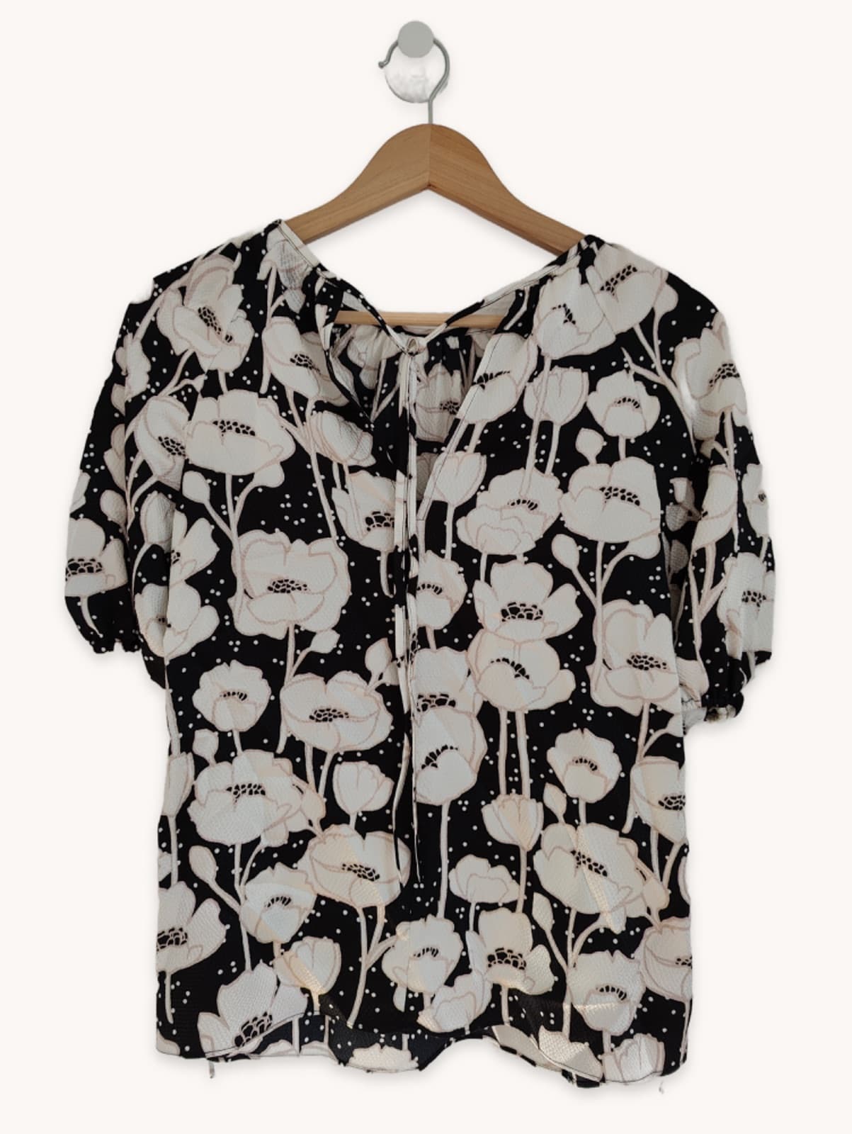 Blouse fleurie noire et crème Ted Baker – Taille 1 — photo 2