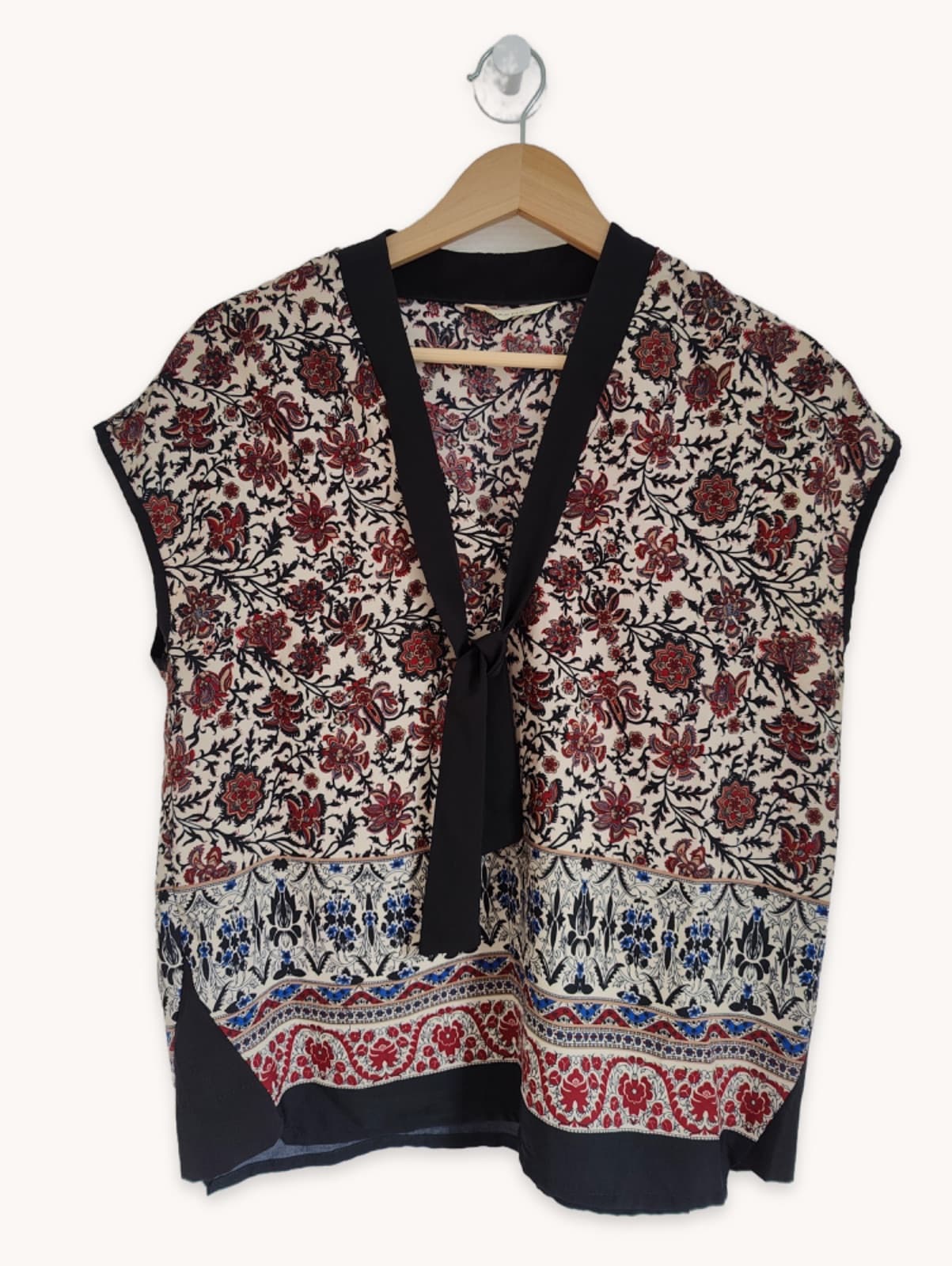 Blouse sans manches à nouer fleuri Naf Naf – Taille 38 — photo 2