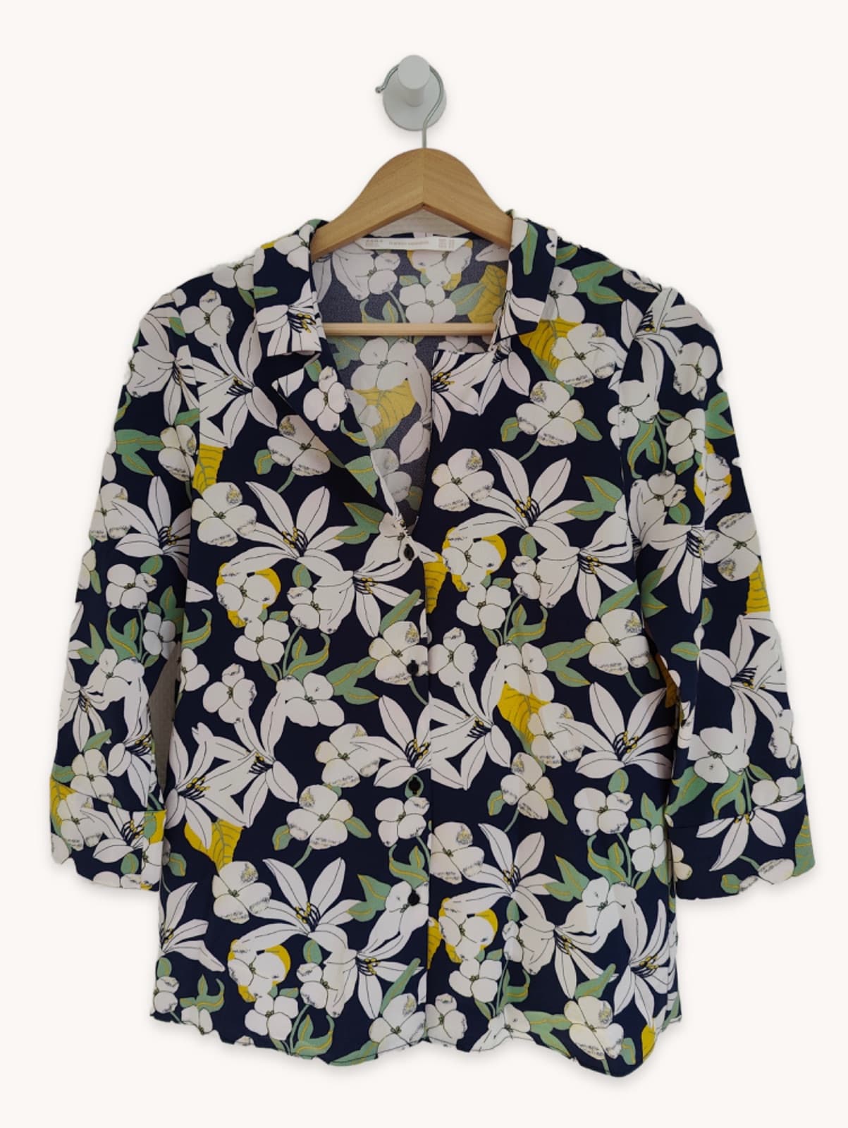 Chemisier marine fleurie Zara – Taille XS — photo 2