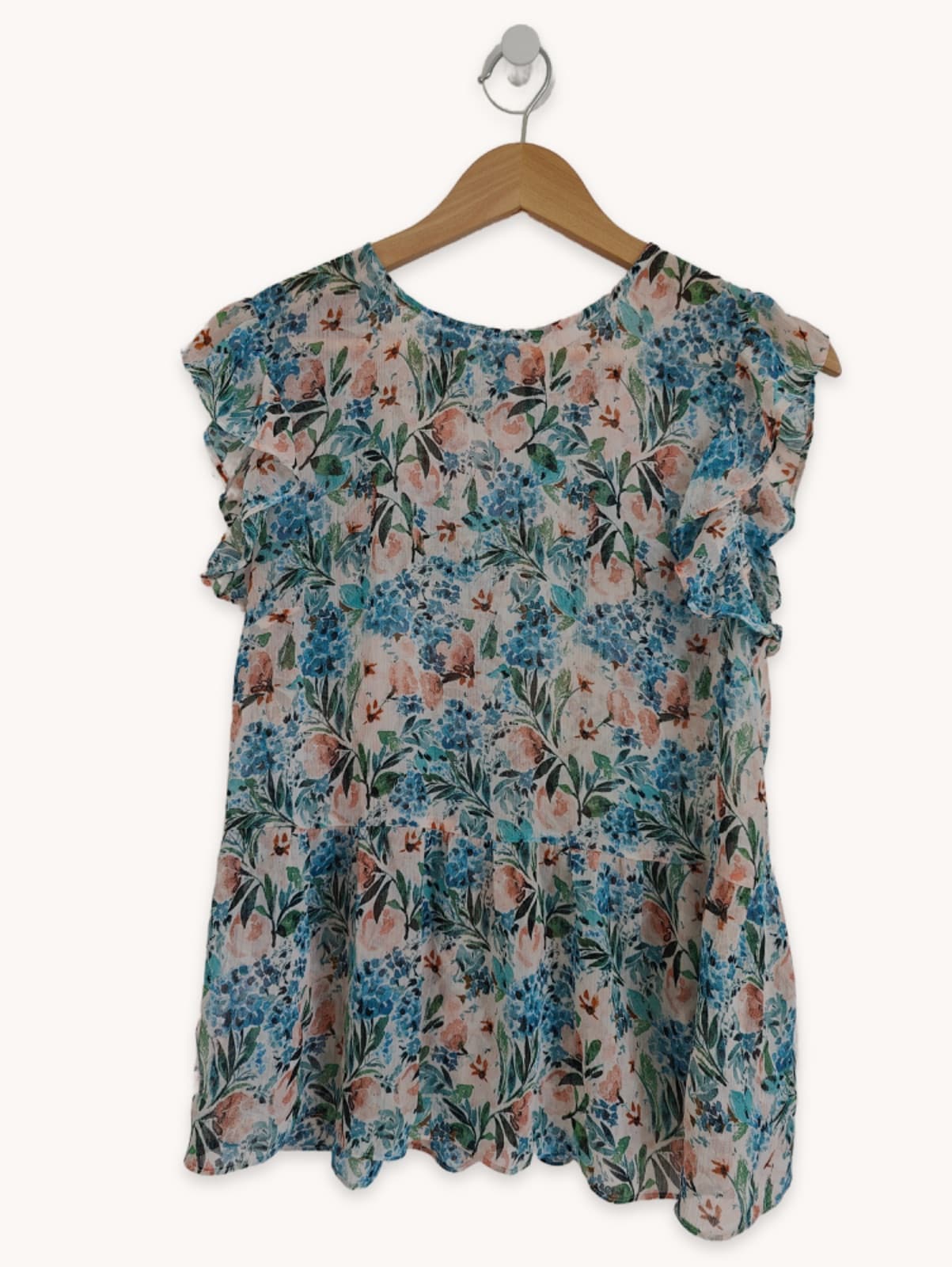 Top fleuri à volants et col rond Mango – Taille M — photo 2