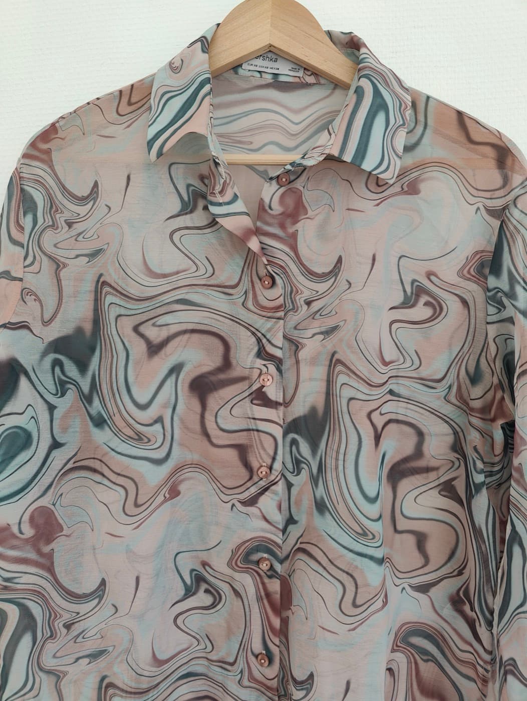Chemise imprimée marbré Bershka – Taille XS — photo 3