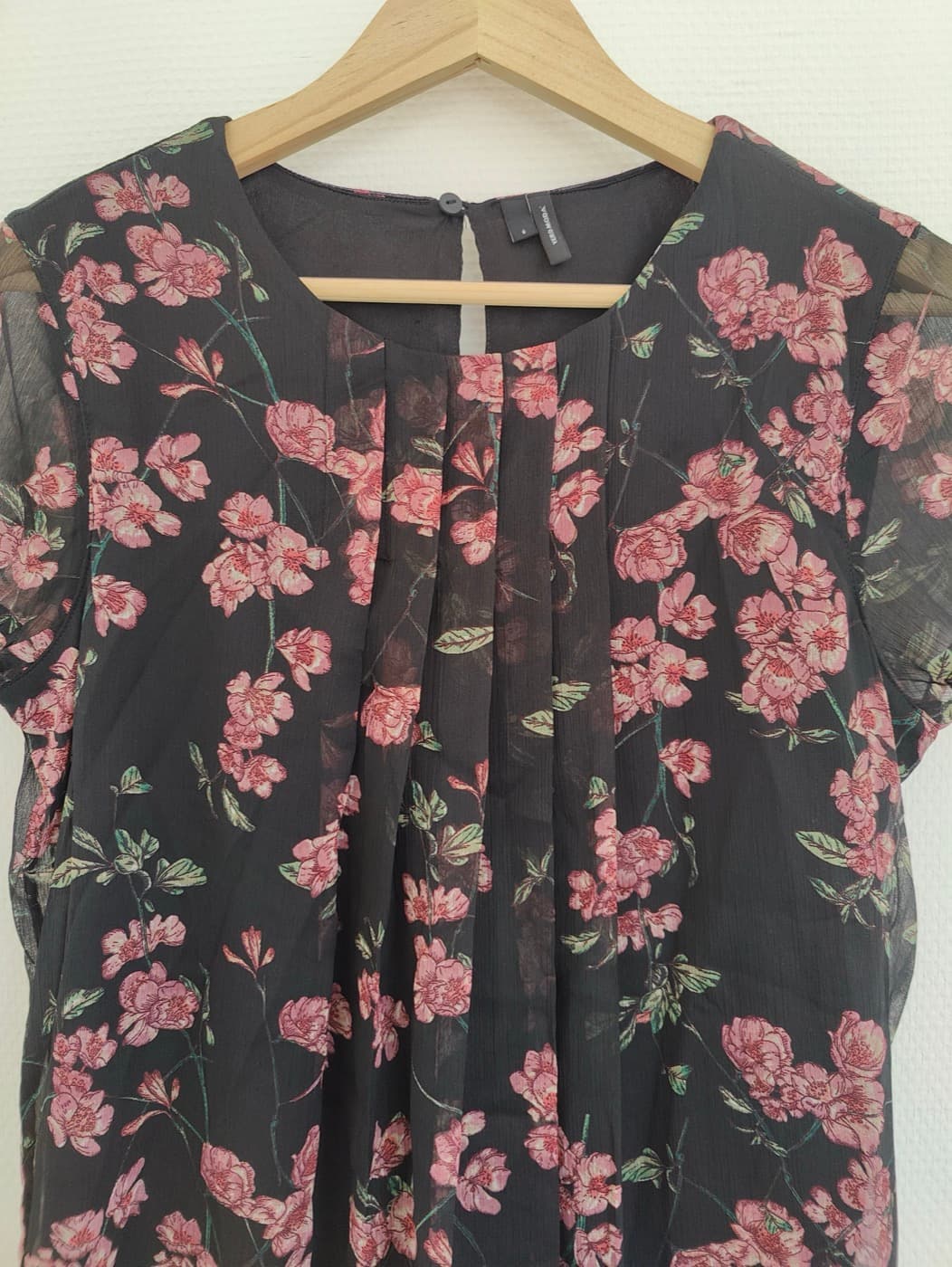 Blouse fleurie noire en mousseline Zara – Taille S — photo 3