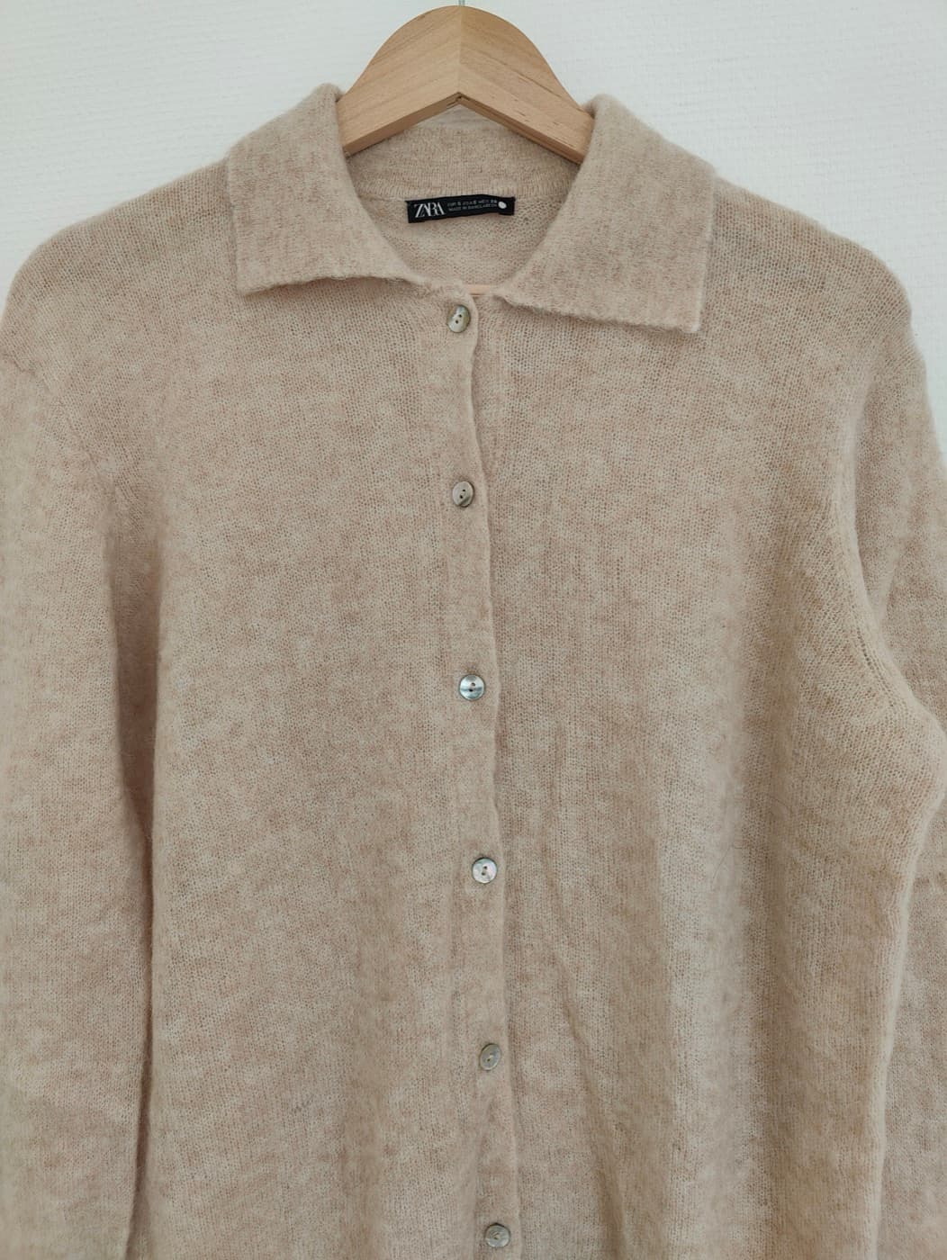 Cardigan boutonné beige en maille douce Zara – Taille S — photo 3