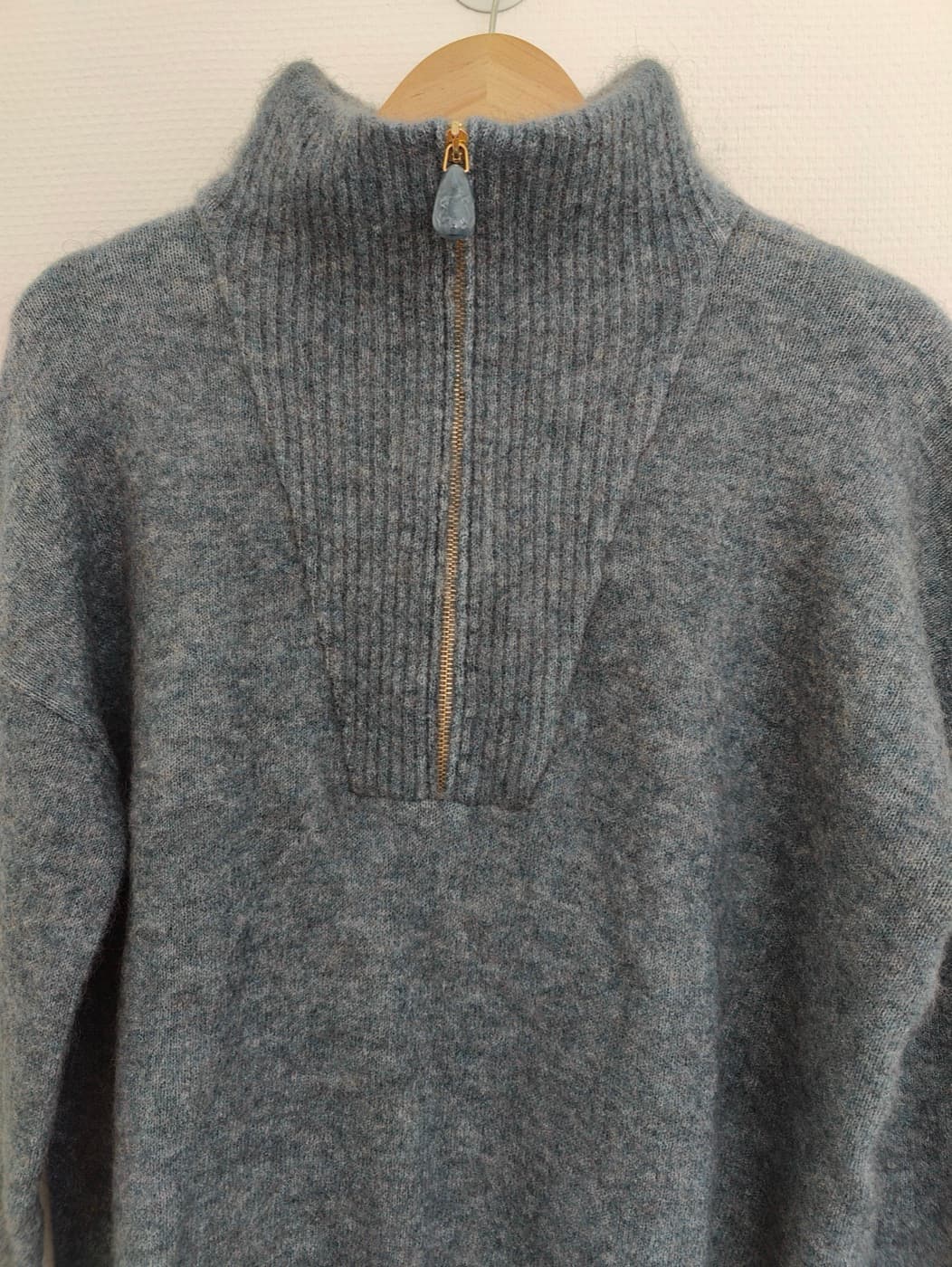 Pull col camionneur zippé en mohair Sézane – Taille L — photo 3